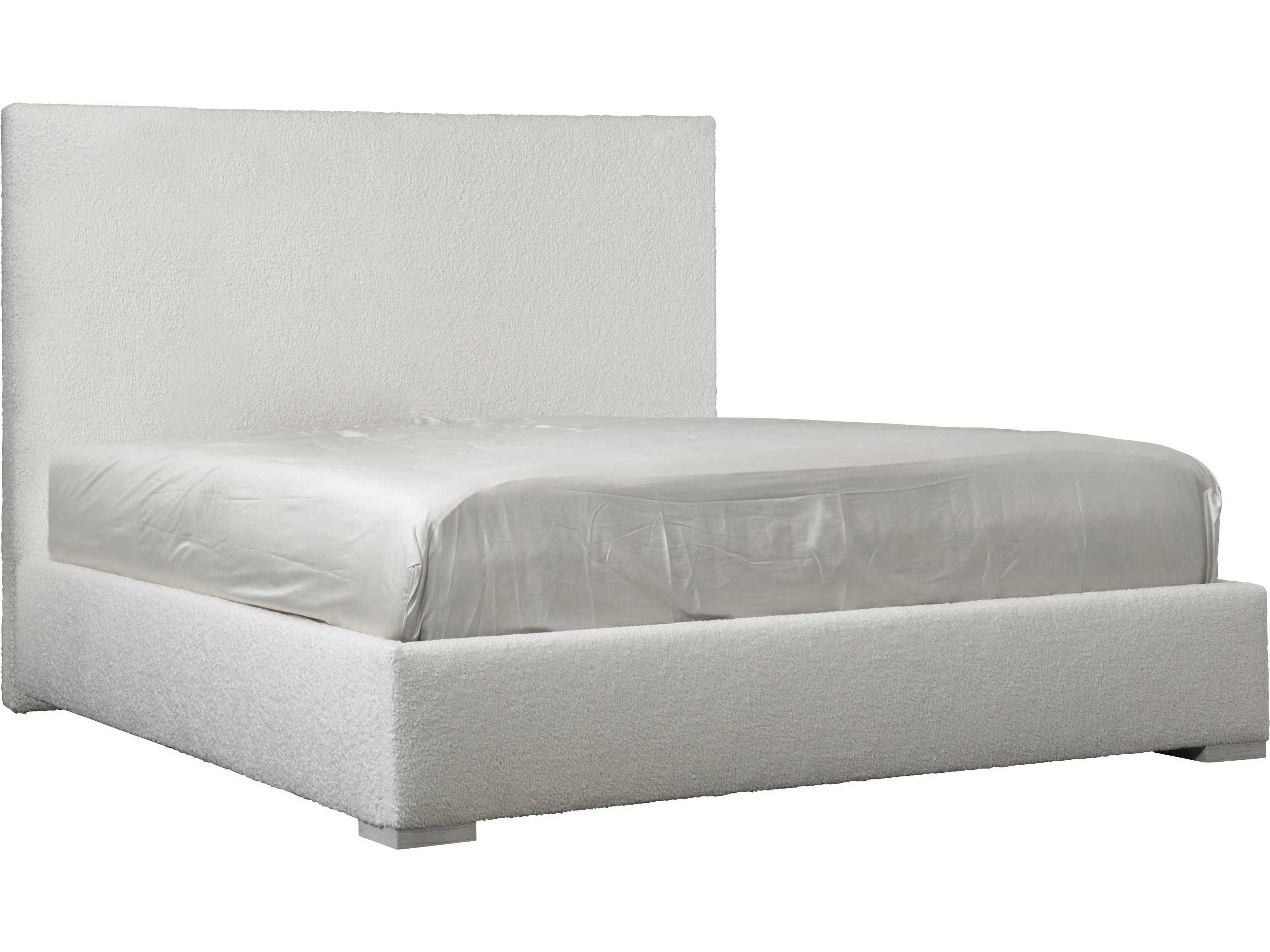 Solaria White Hardwood Upholstered King Panel Bed