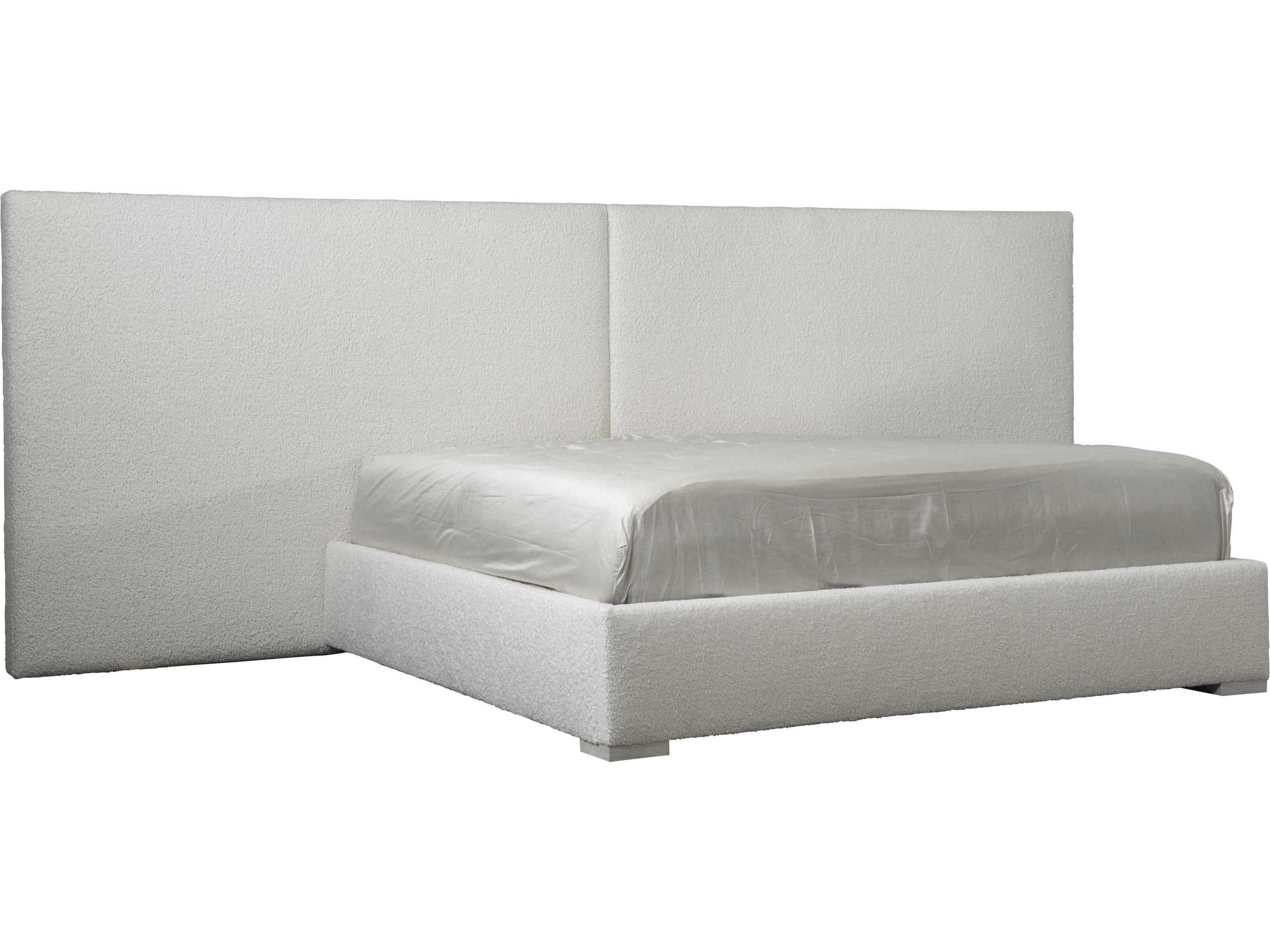 Solaria White Hardwood Upholstered King Panel Bed