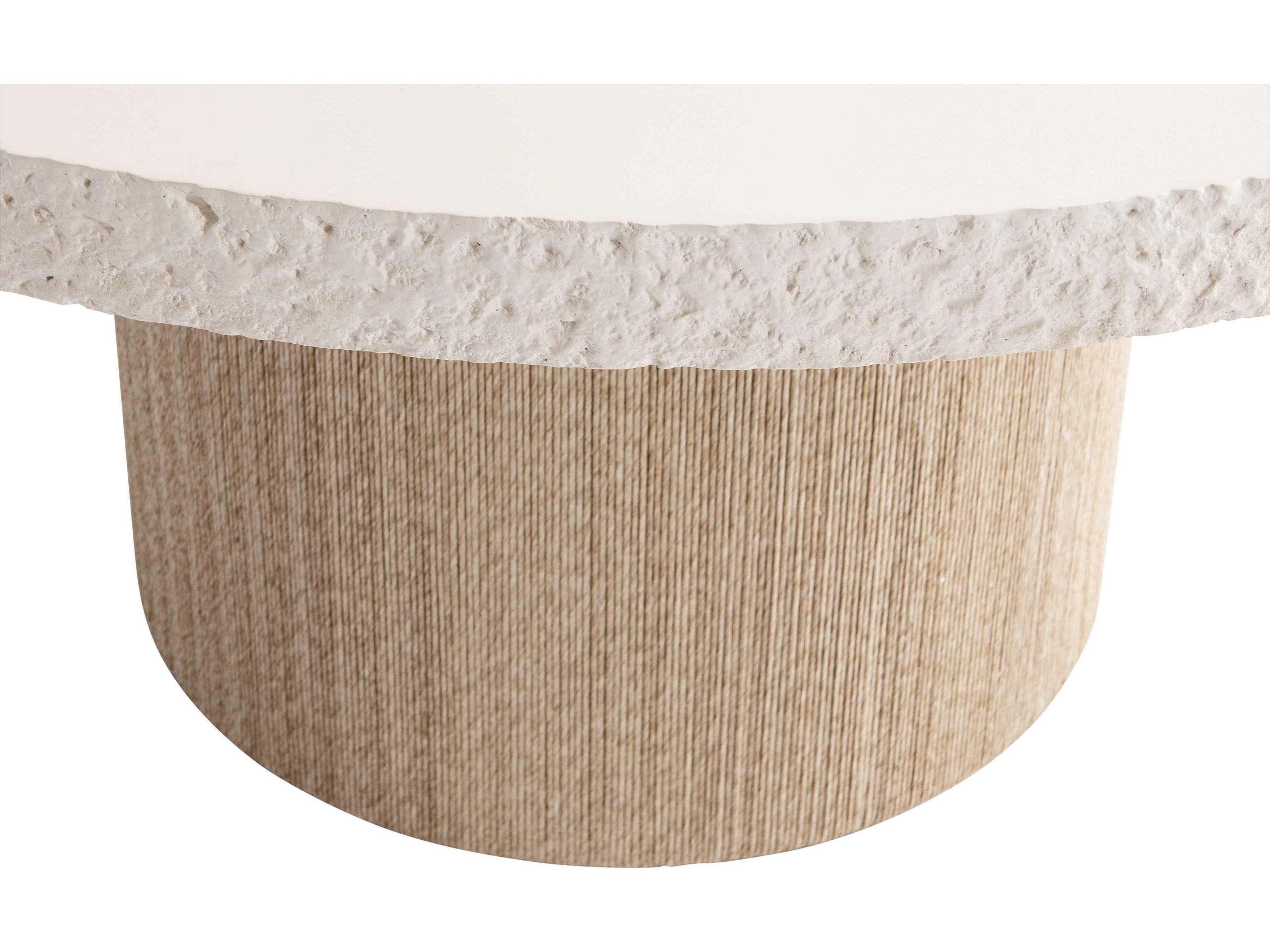 Bernhardt Kiona Round Faux Stone Crema Sandbar Dining Table