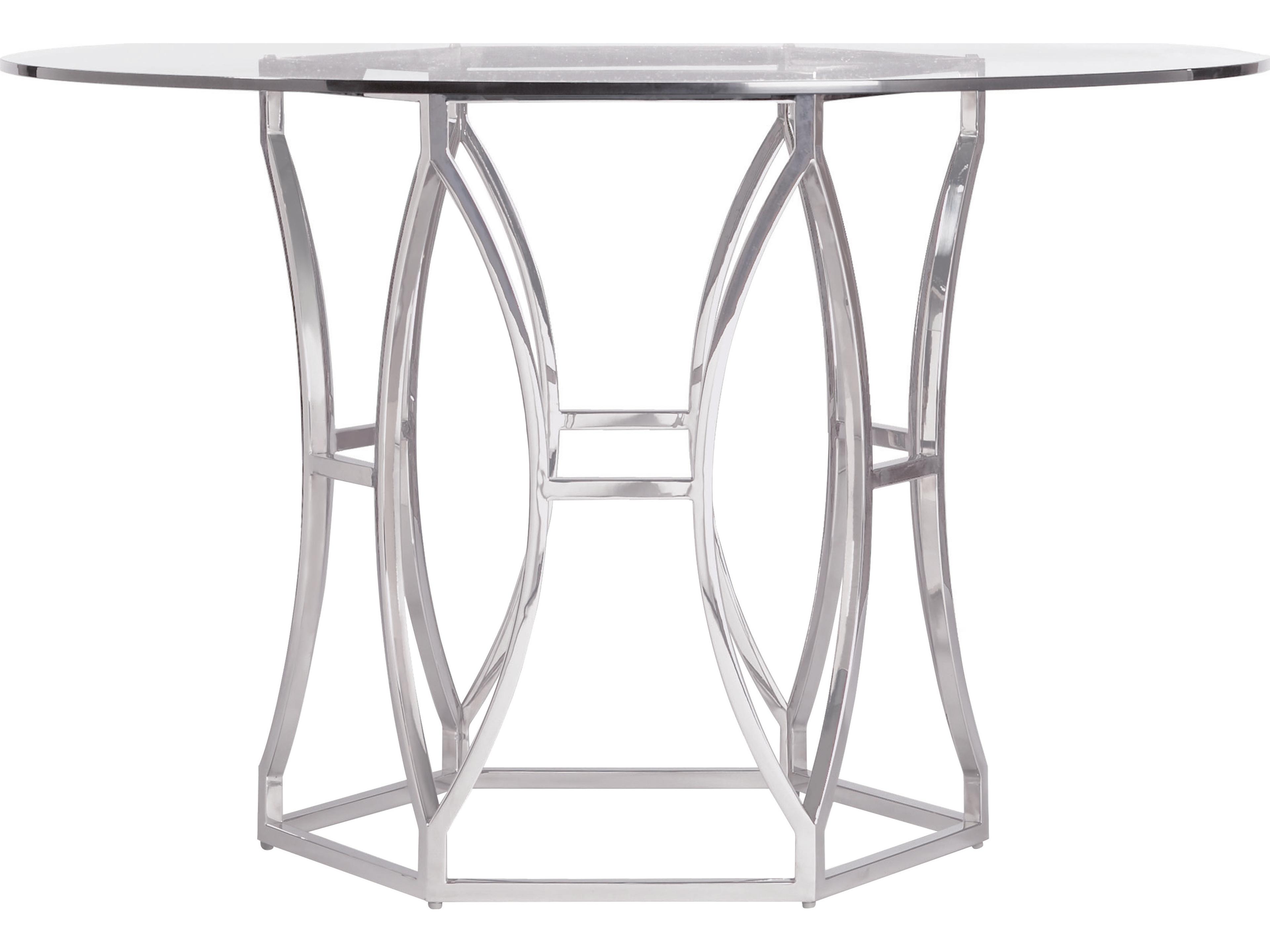 Bernhardt Argent Round Glass Dining Table