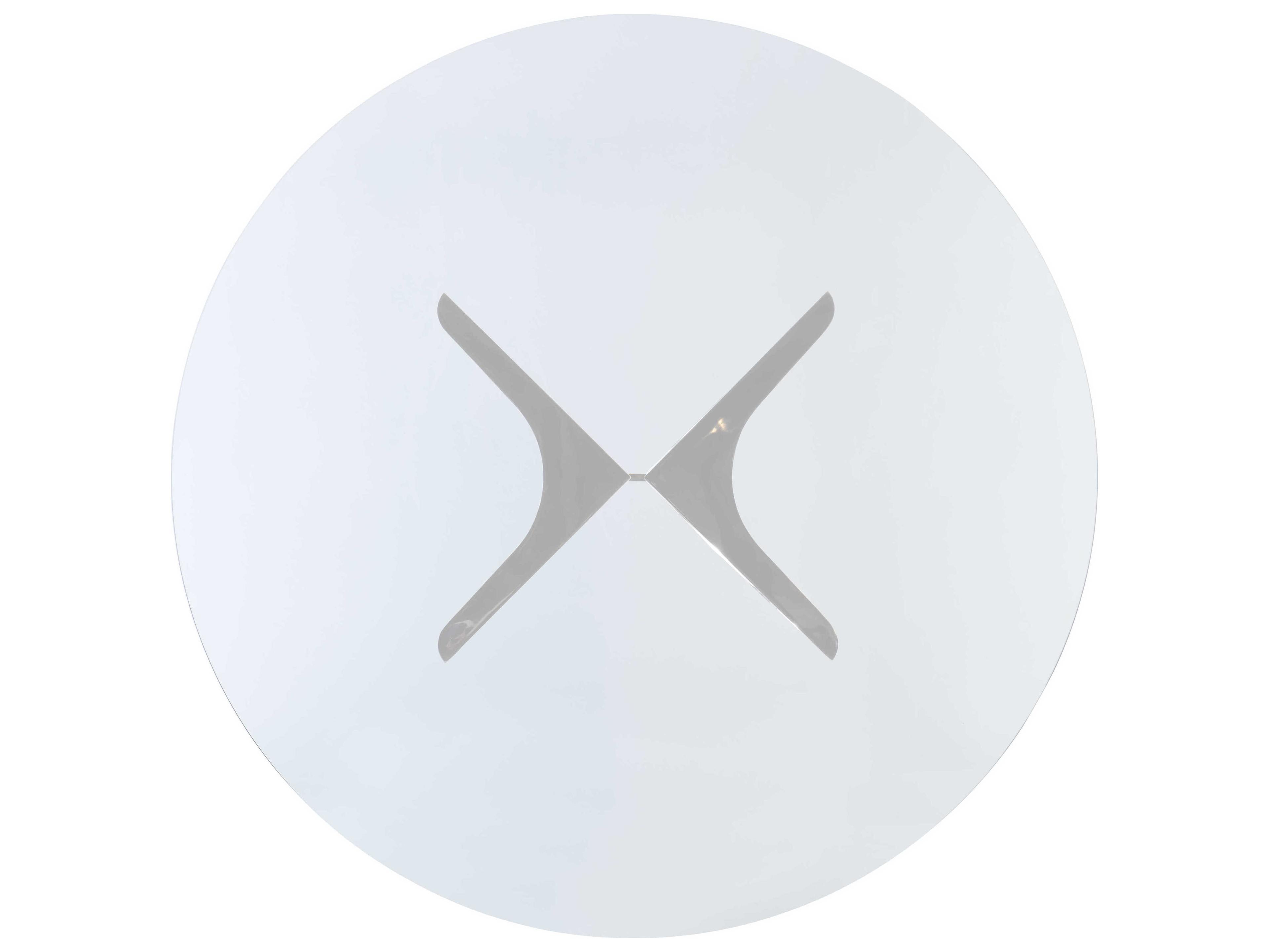 Bernhardt Nova Round Glass Polished Stainless Steel Dining Table