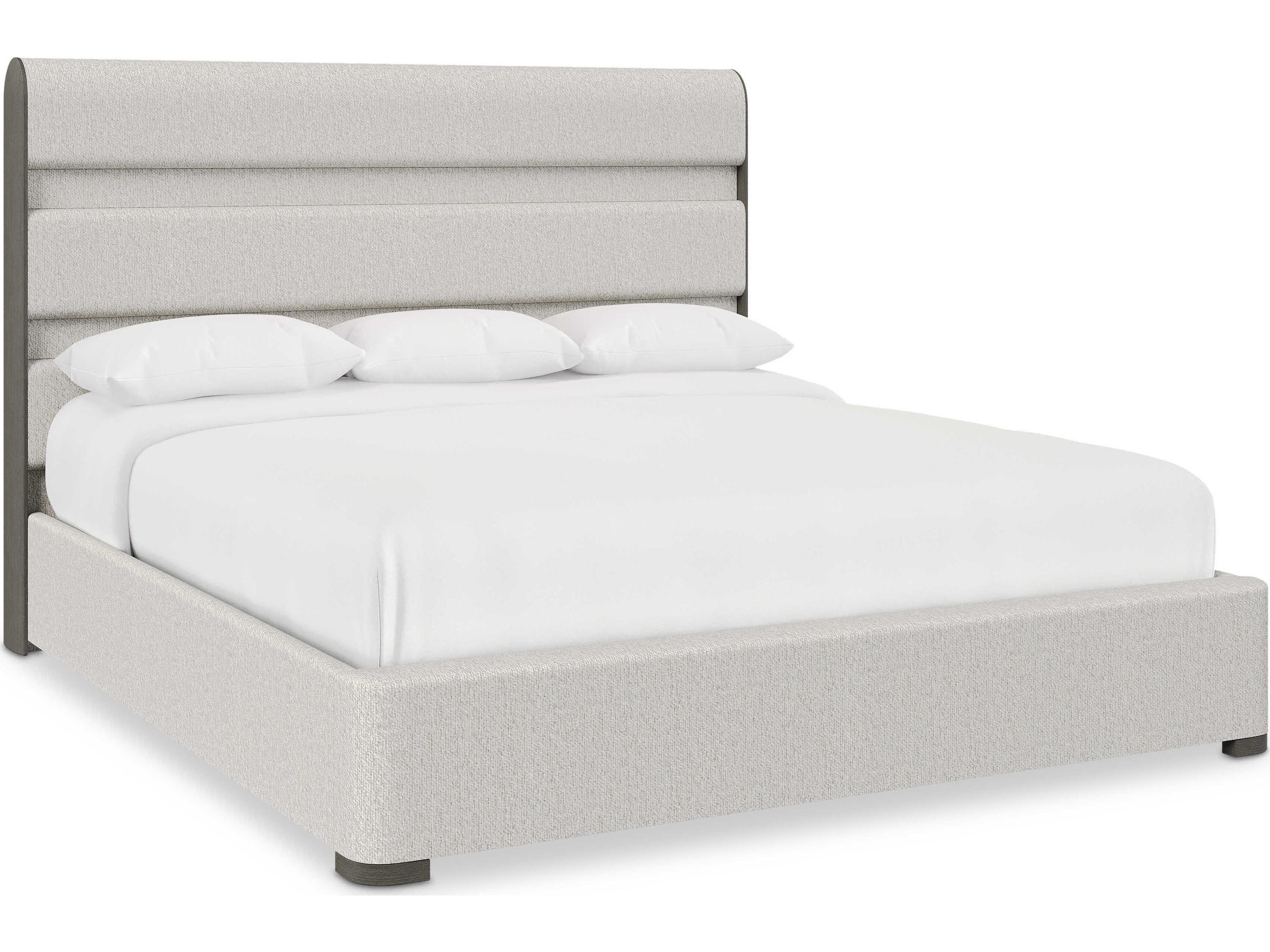 Prado White Upholstered Queen Panel Bed