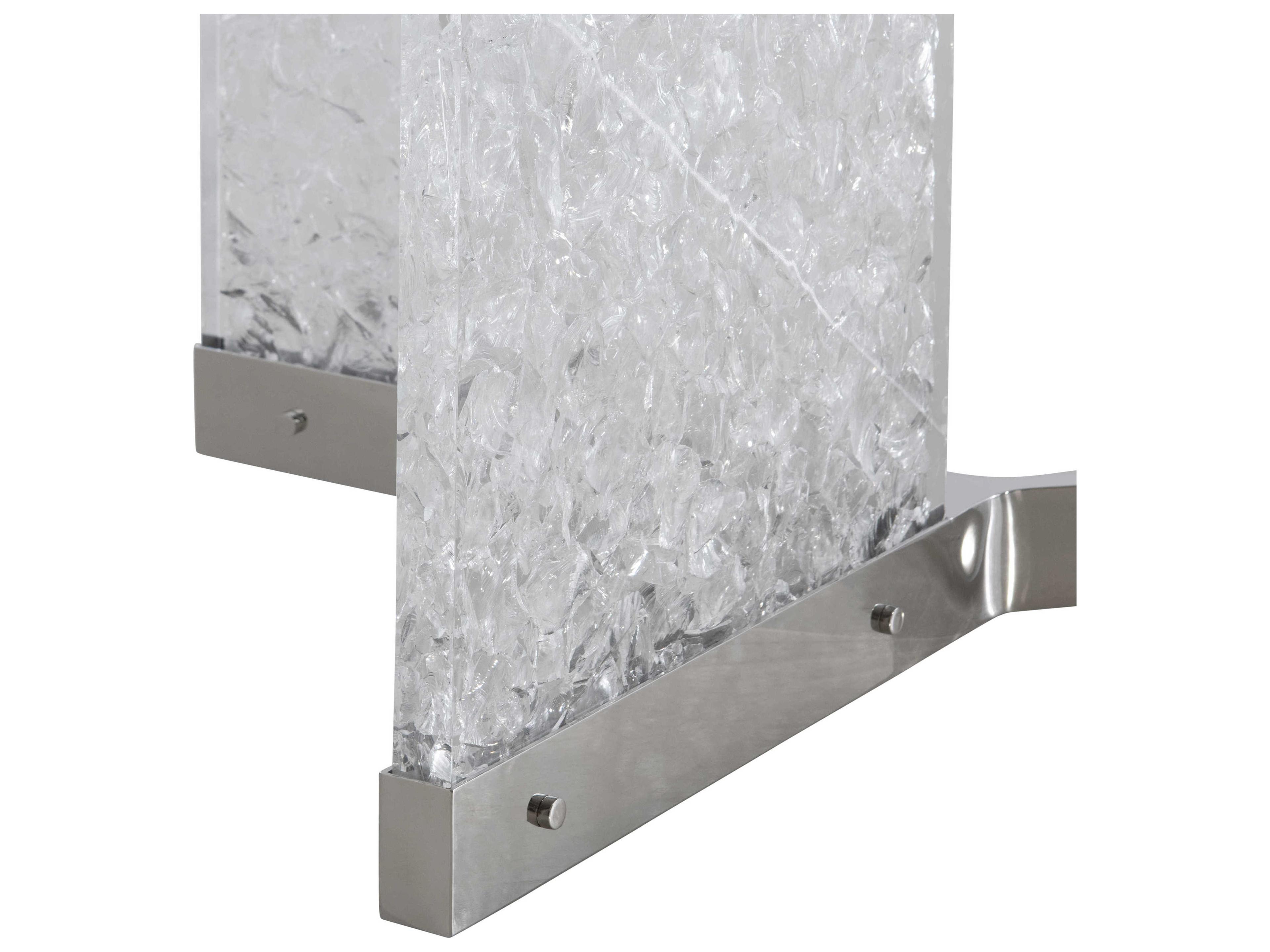 Bernhardt Andorra Rectangular Glass Polished Stainless Steel Dining Table