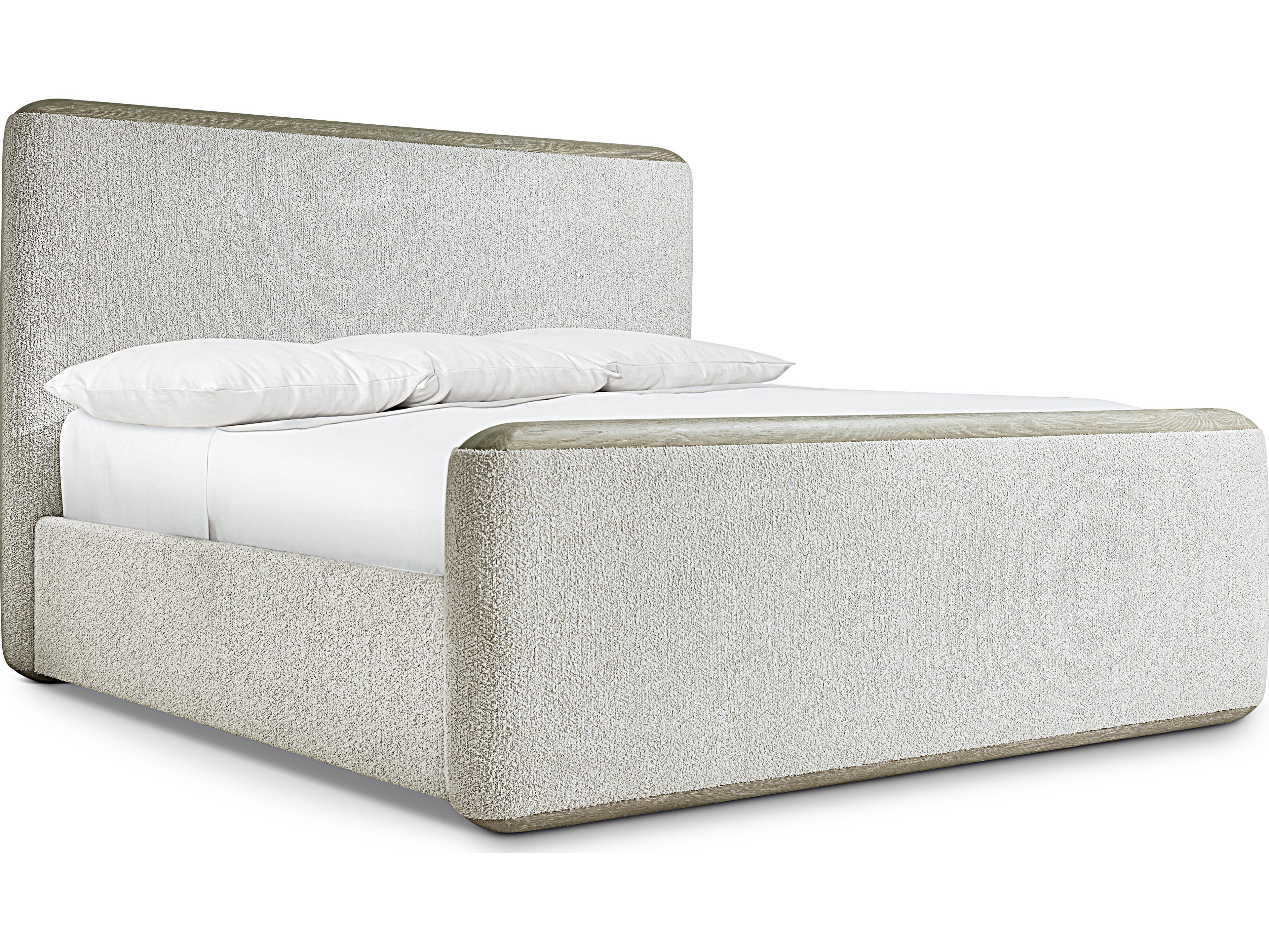 Arcadia Clay Gray Upholstered King Panel Bed