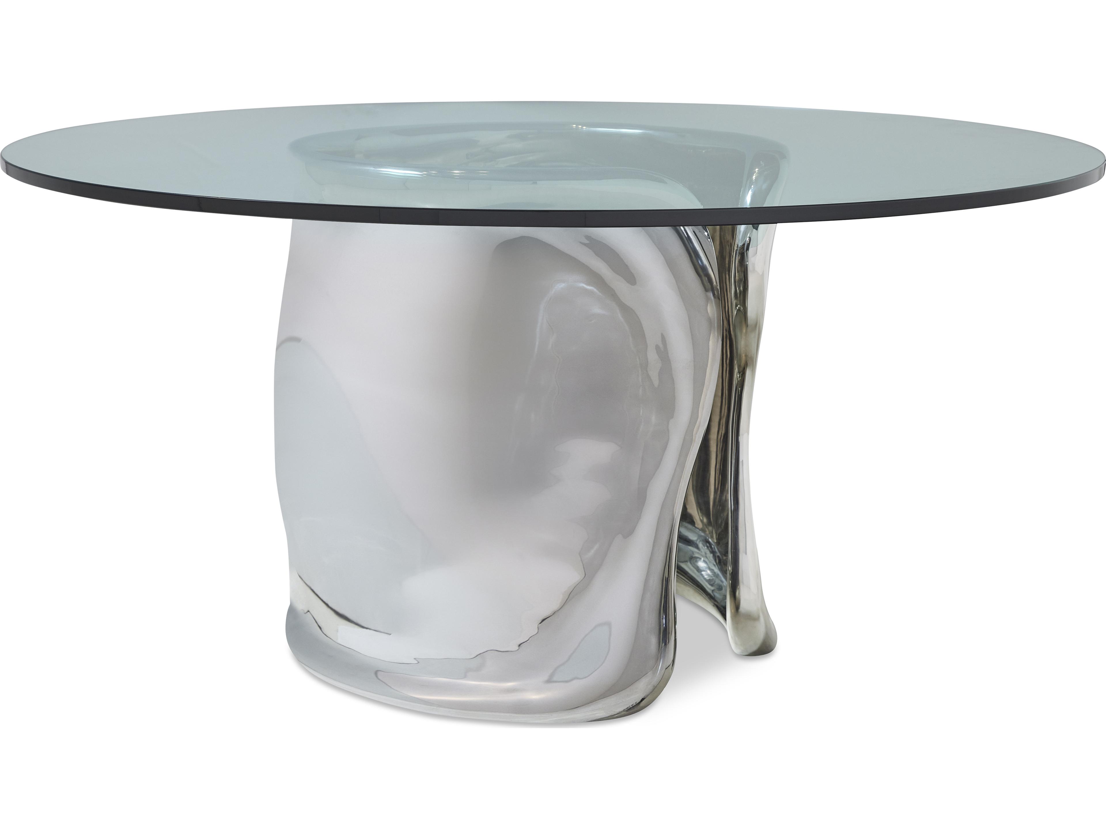 Bernhardt Agnes Round Glass Dining Table