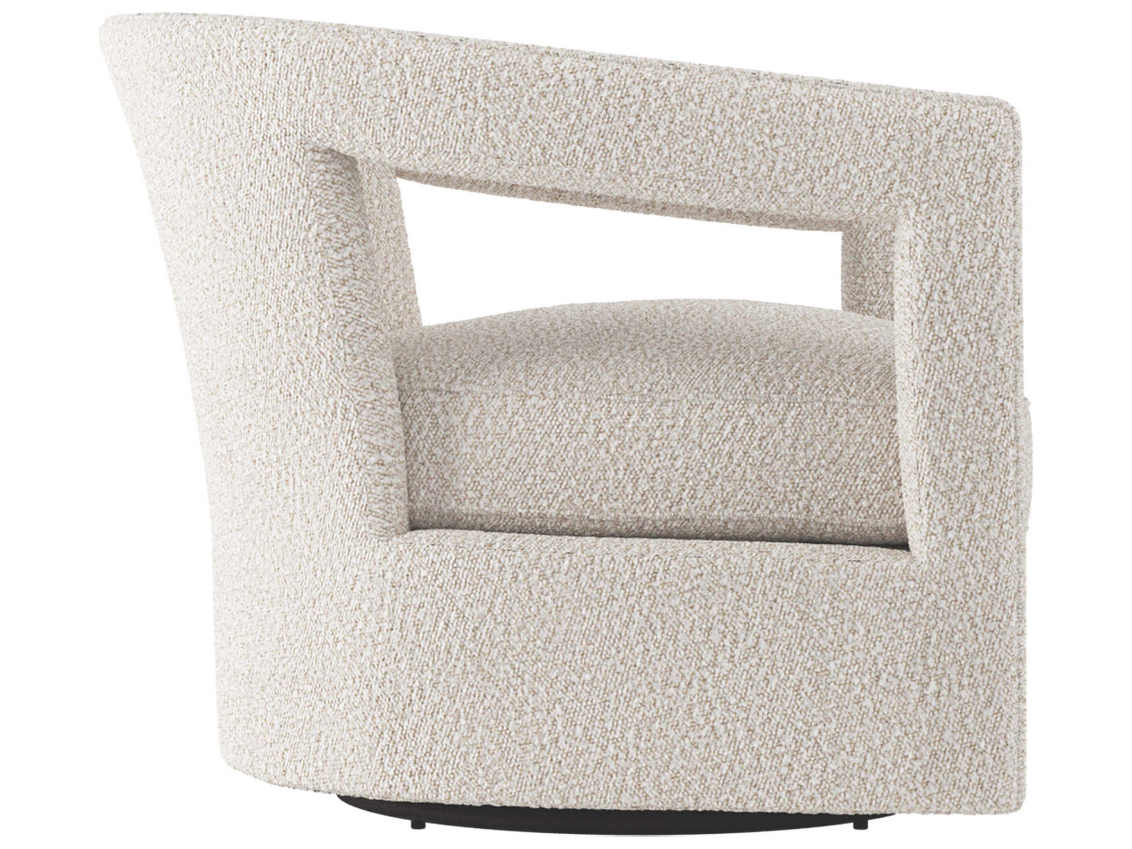 Bernhardt Alana White Fabric Swivel Accent Chair