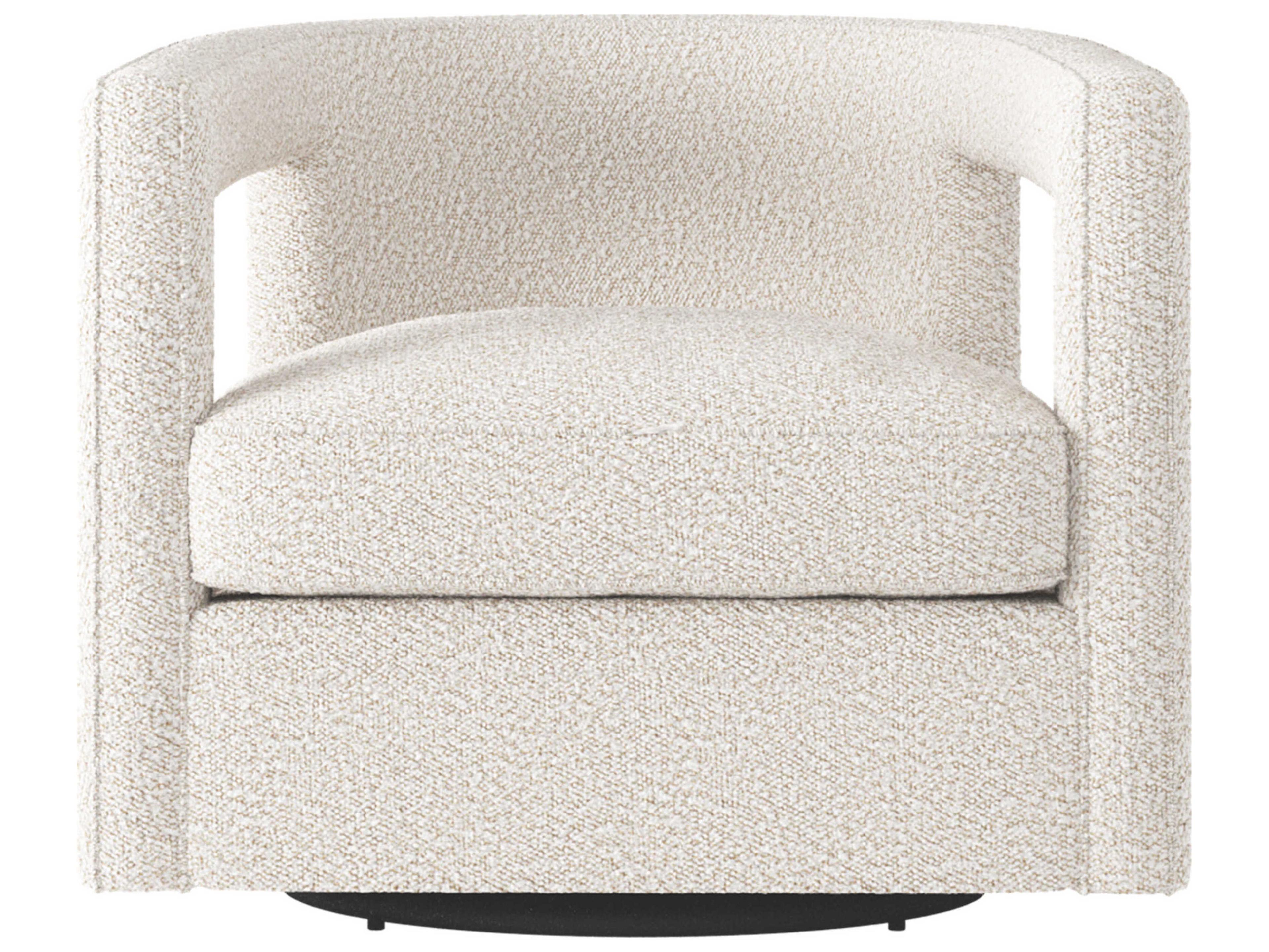 Bernhardt Alana White Fabric Swivel Accent Chair