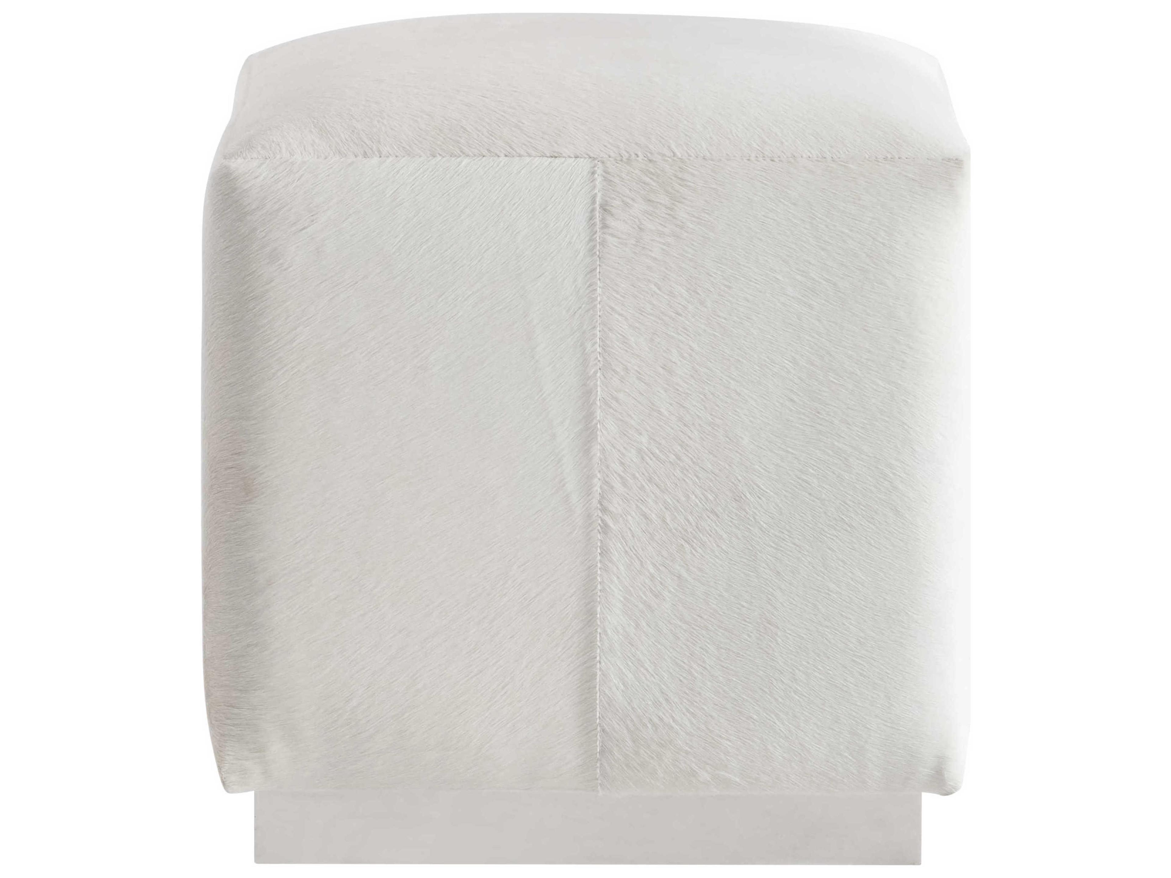 Bernhardt Aspen Stainless Steel White Upholstered Ottoman