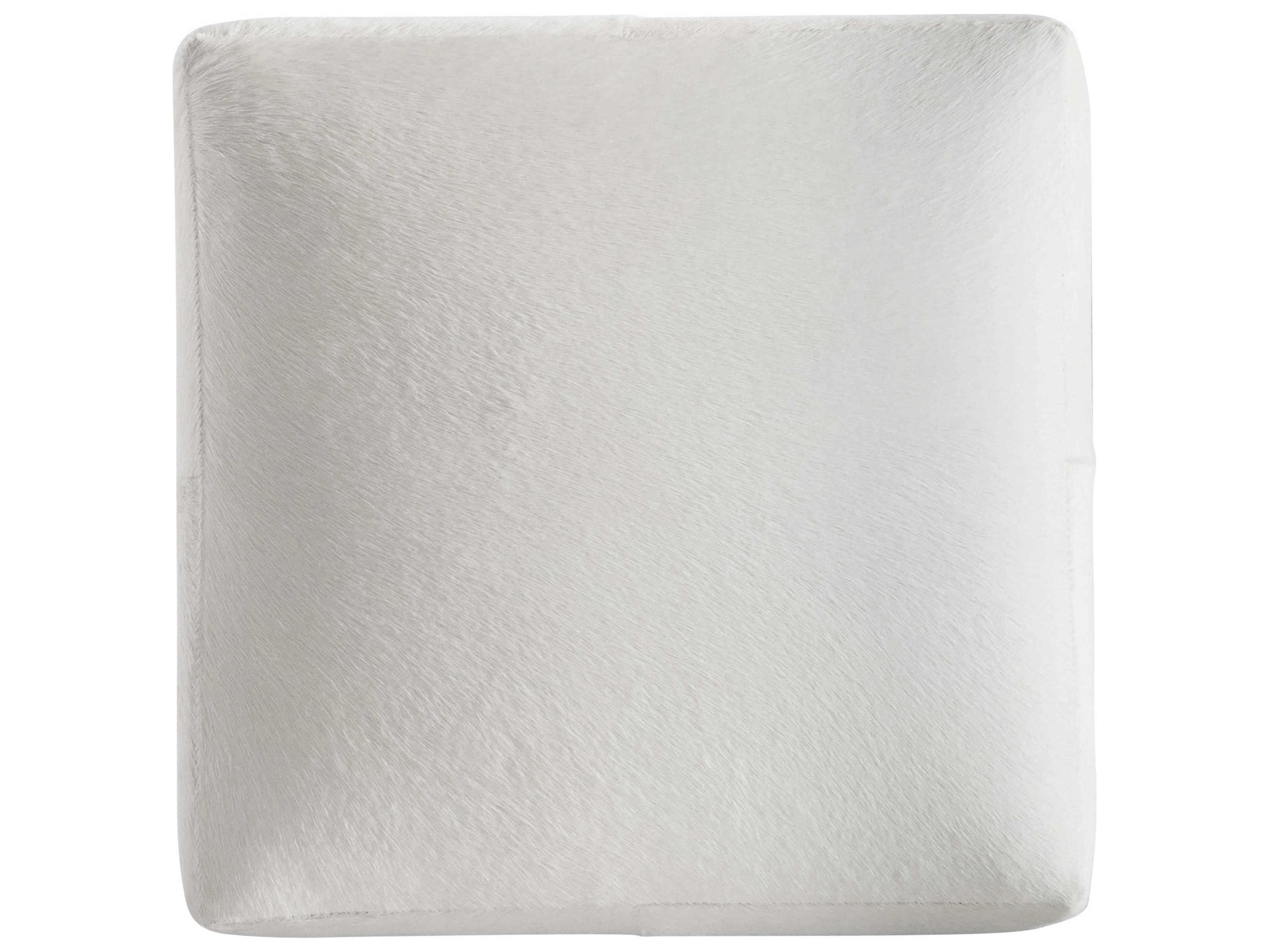 Bernhardt Aspen Stainless Steel White Upholstered Ottoman