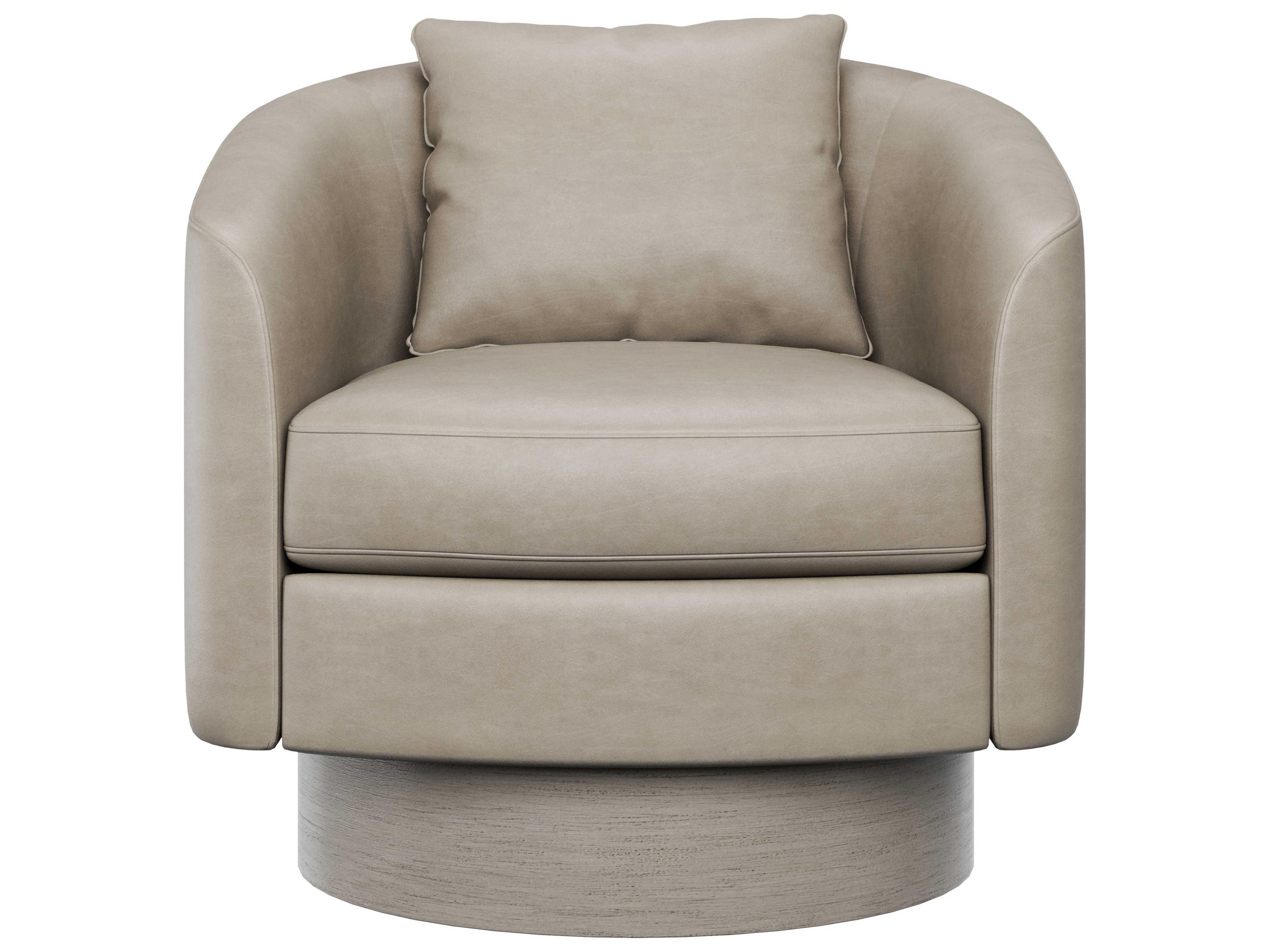Bernhardt Camino Swivel Leather Accent Chair