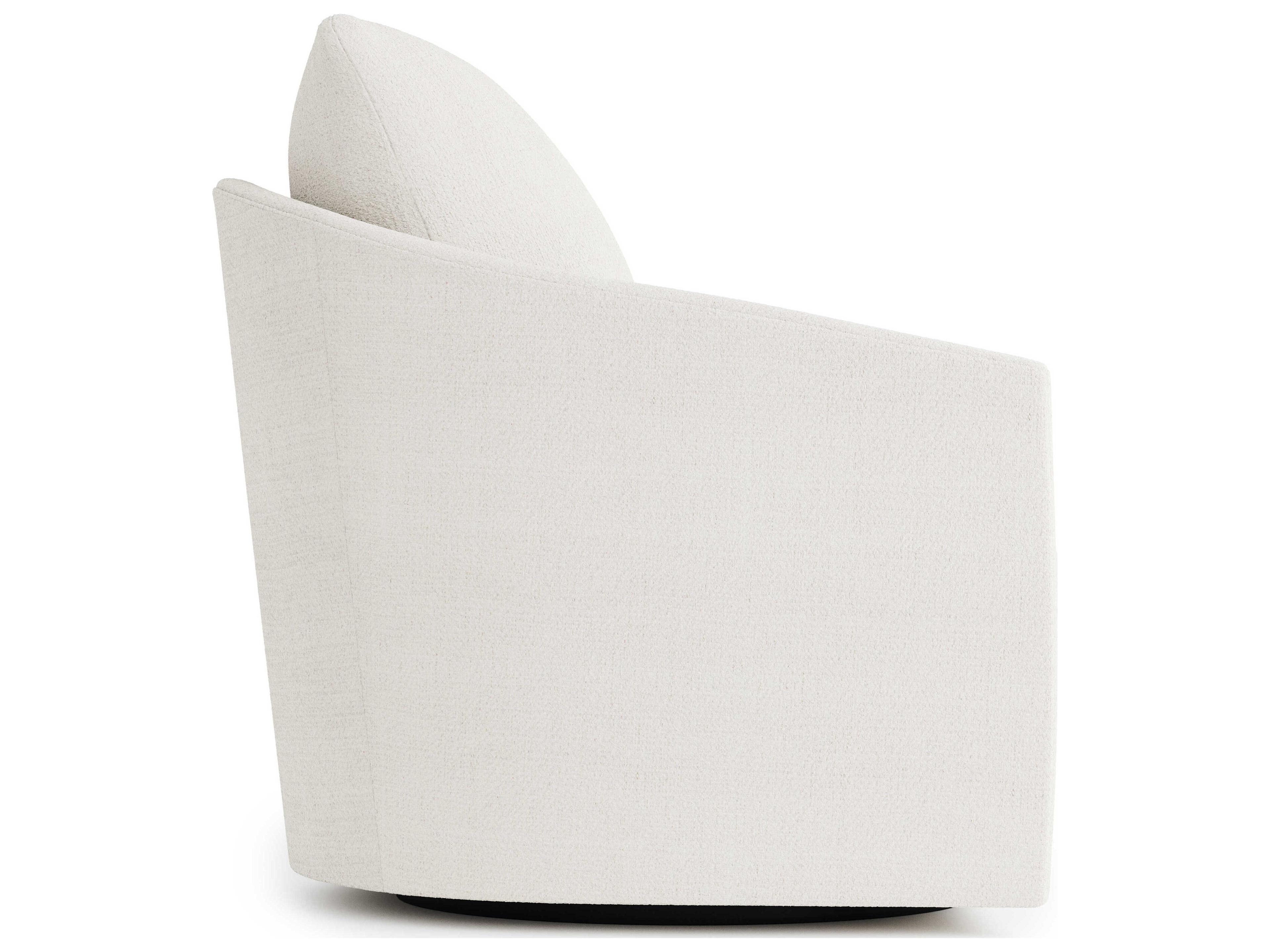Bernhardt Astoria White Fabric Swivel Accent Chair