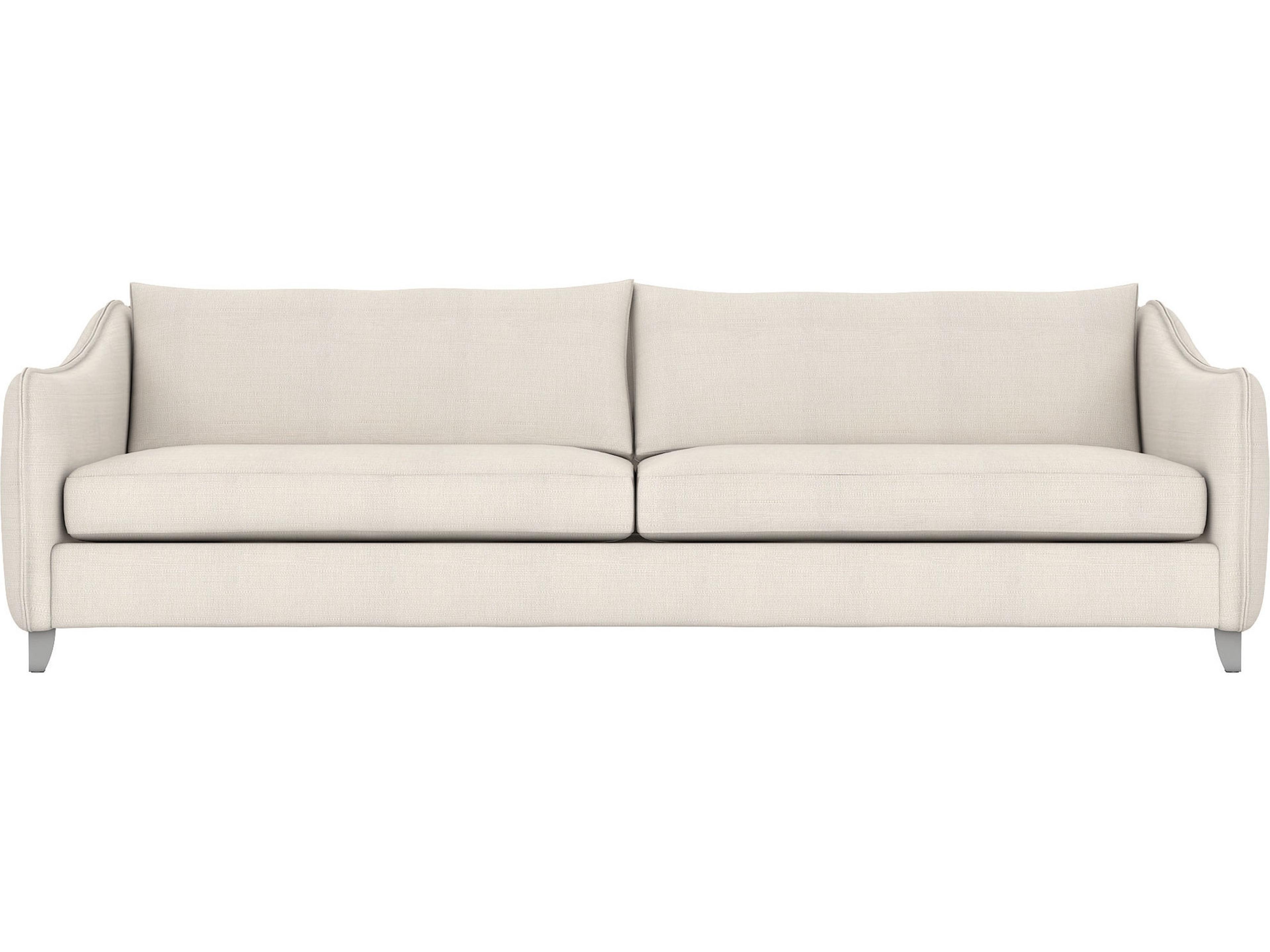 Brushed Aluminum Cream Upholstered Sofa