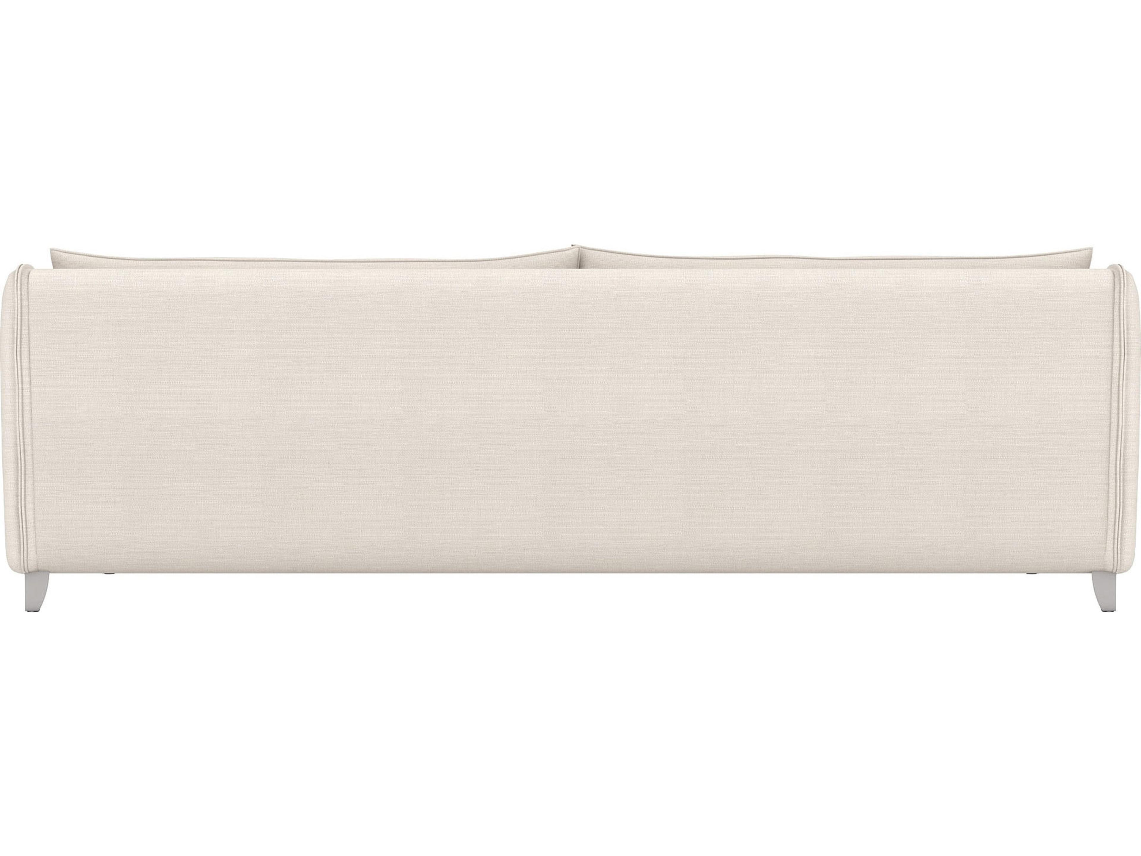 Bernhardt Brushed Aluminum Cream Upholstered Sofa