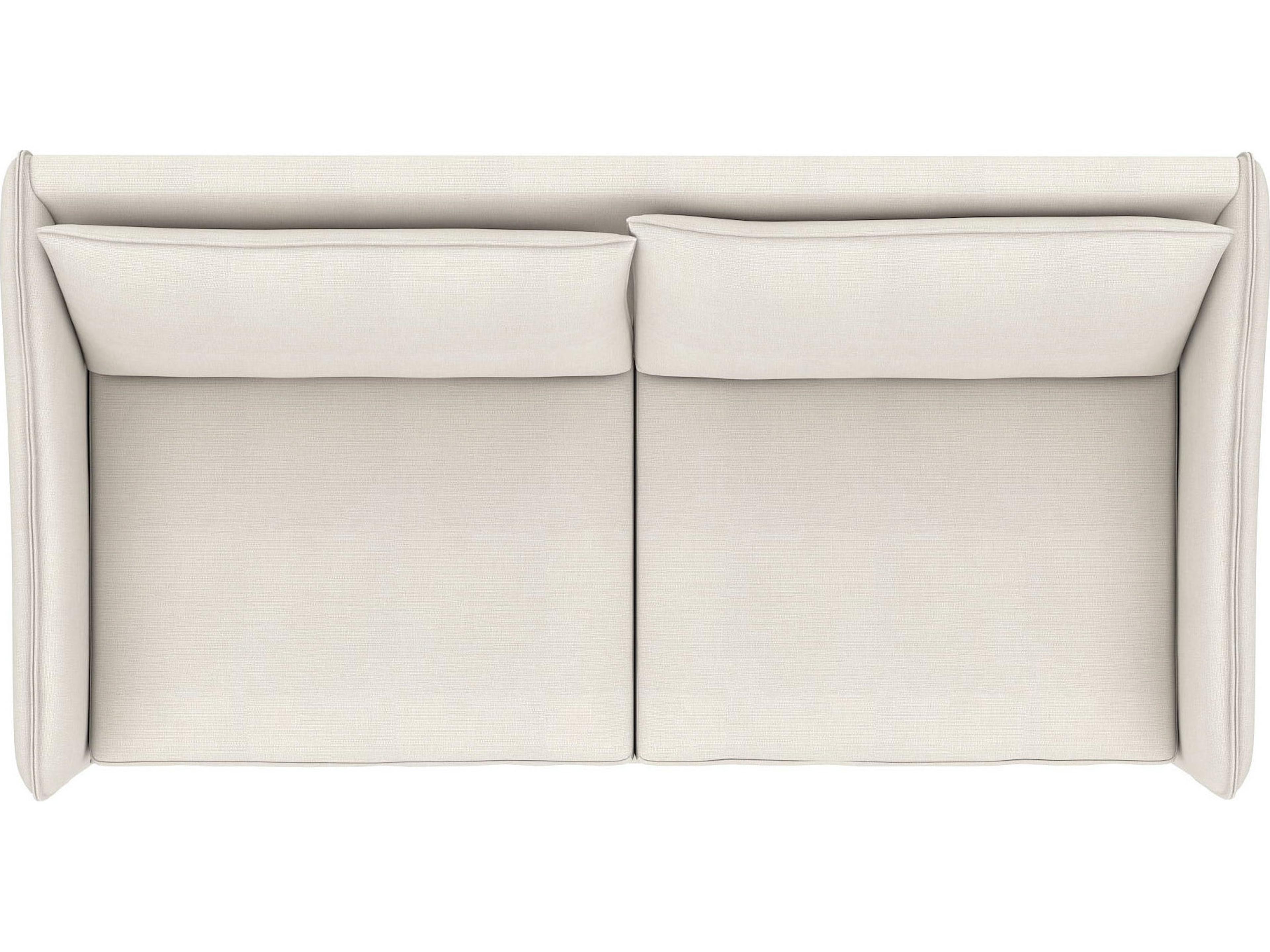 Bernhardt Brushed Aluminum Cream Upholstered Sofa