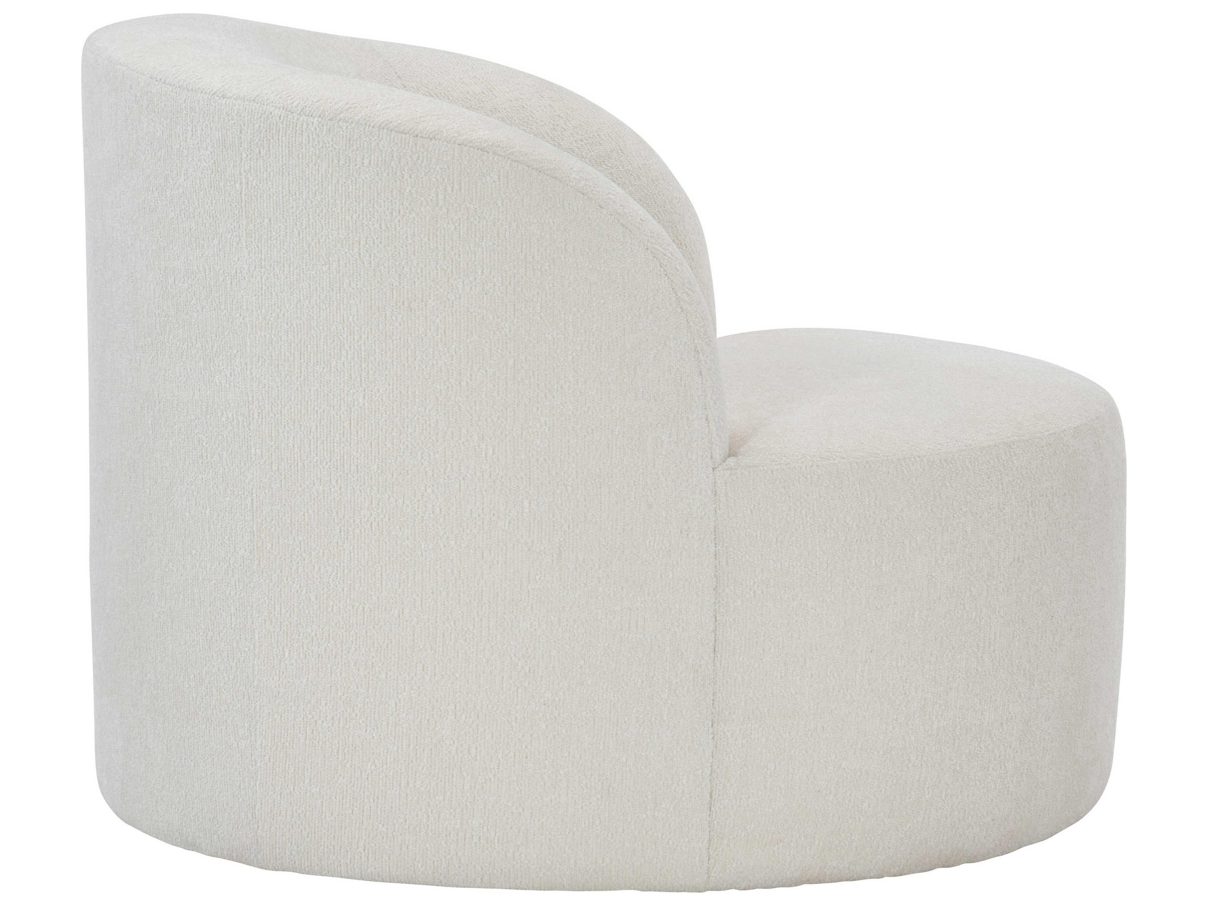 Bernhardt Plush Elle White Fabric Accent Swivel Chair