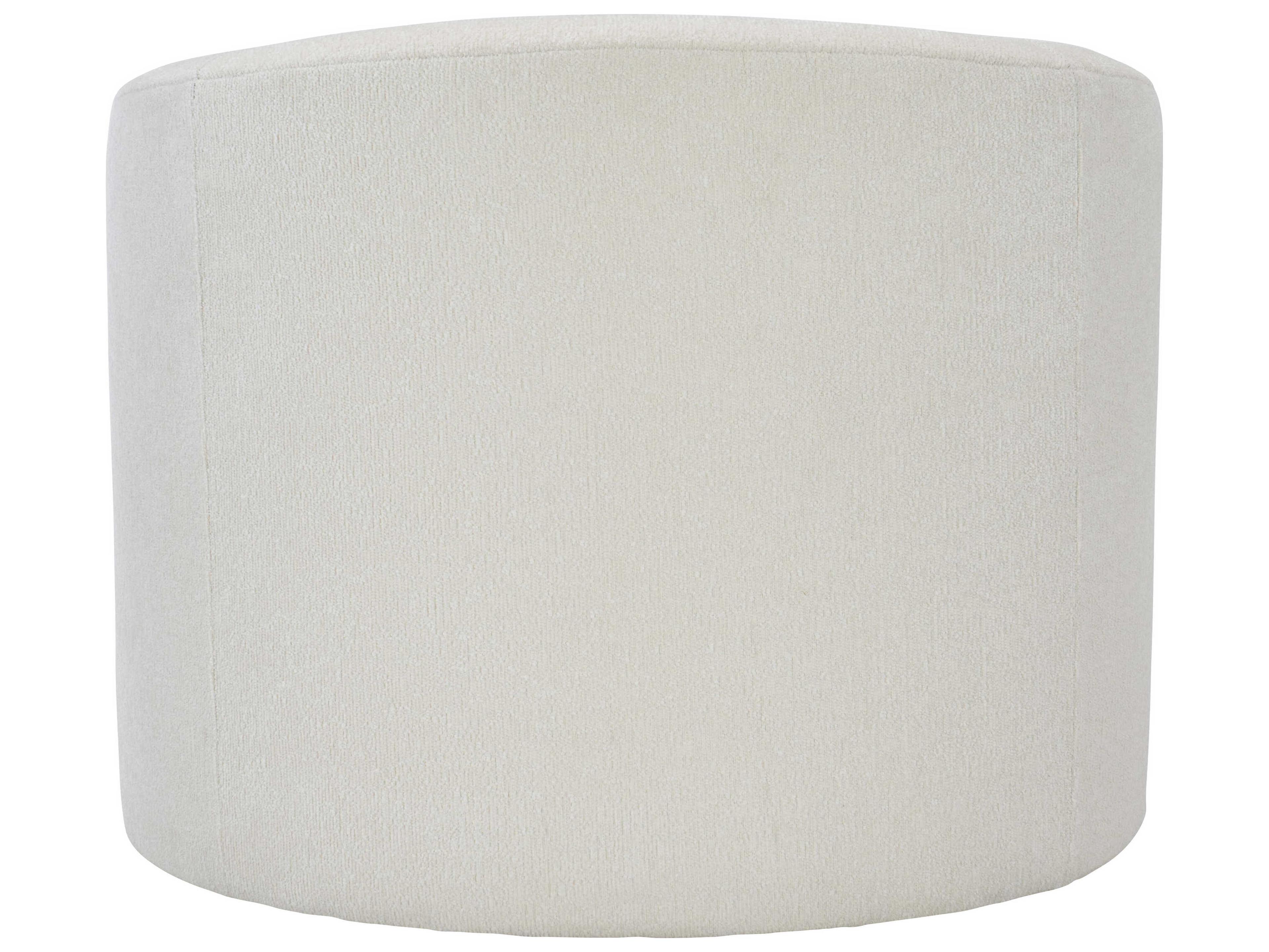 Bernhardt Plush Elle White Fabric Accent Swivel Chair