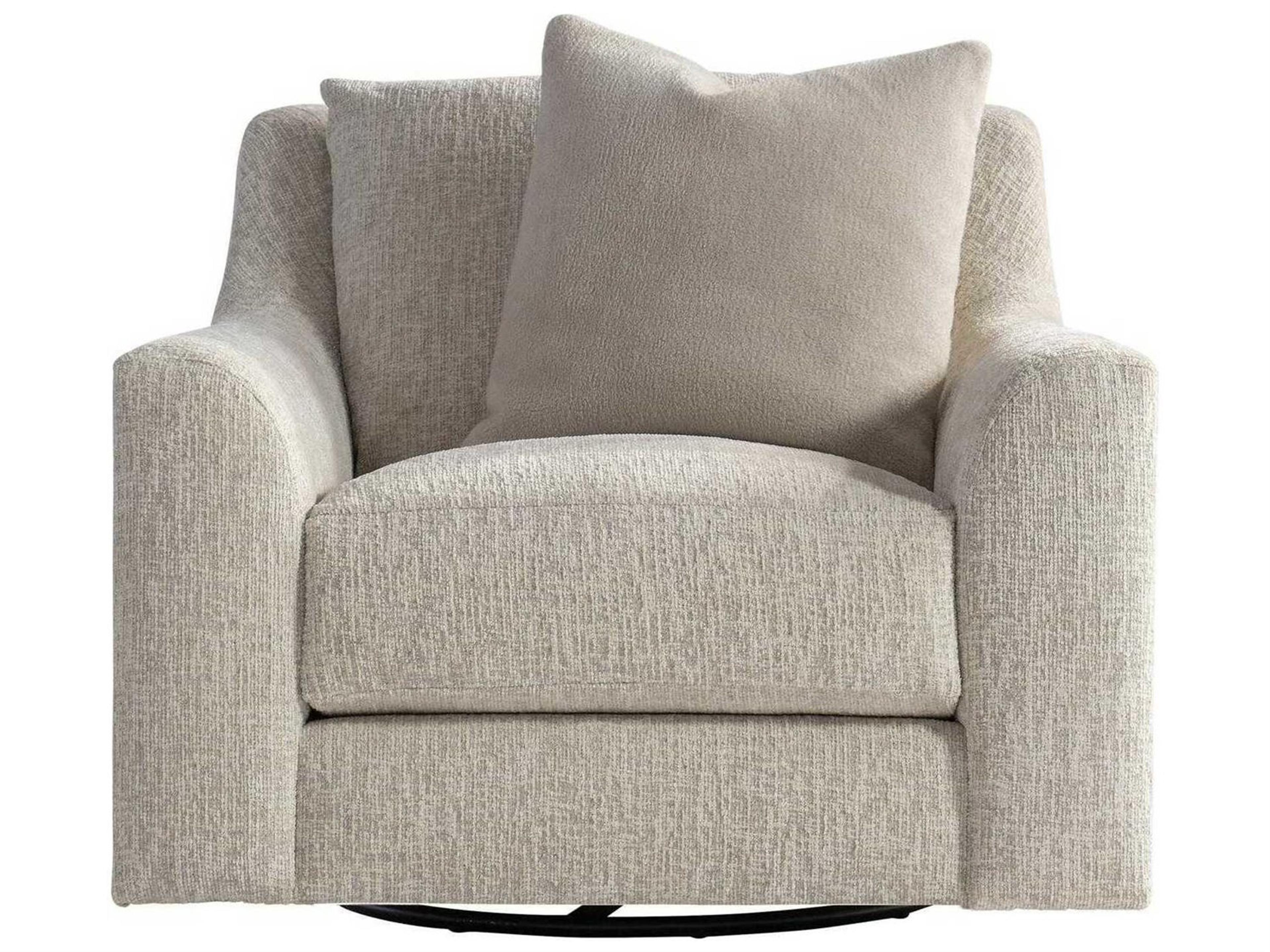 Bernhardt Gabi Swivel Cream Fabric Accent Chair