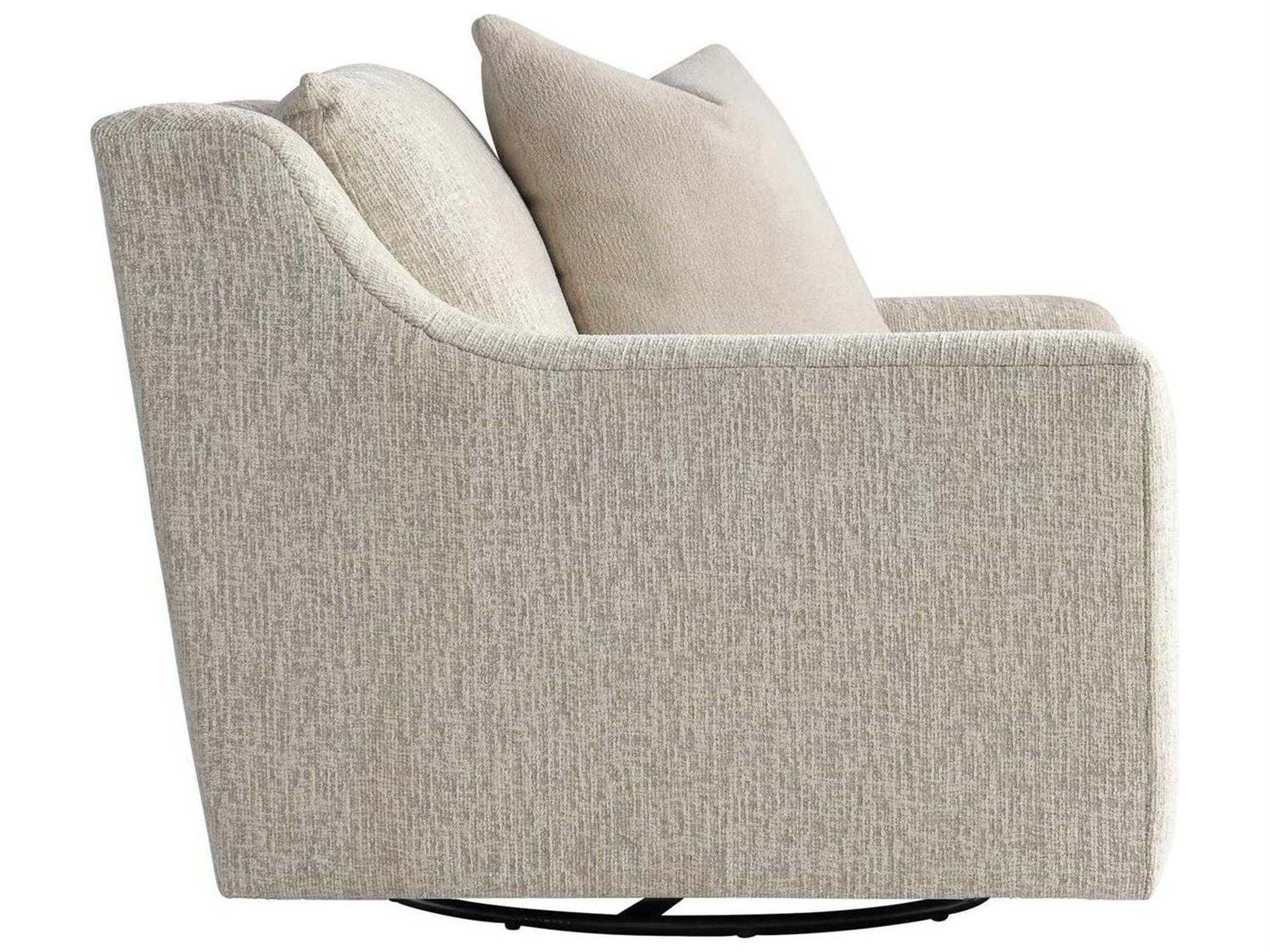 Bernhardt Gabi Swivel Cream Fabric Accent Chair