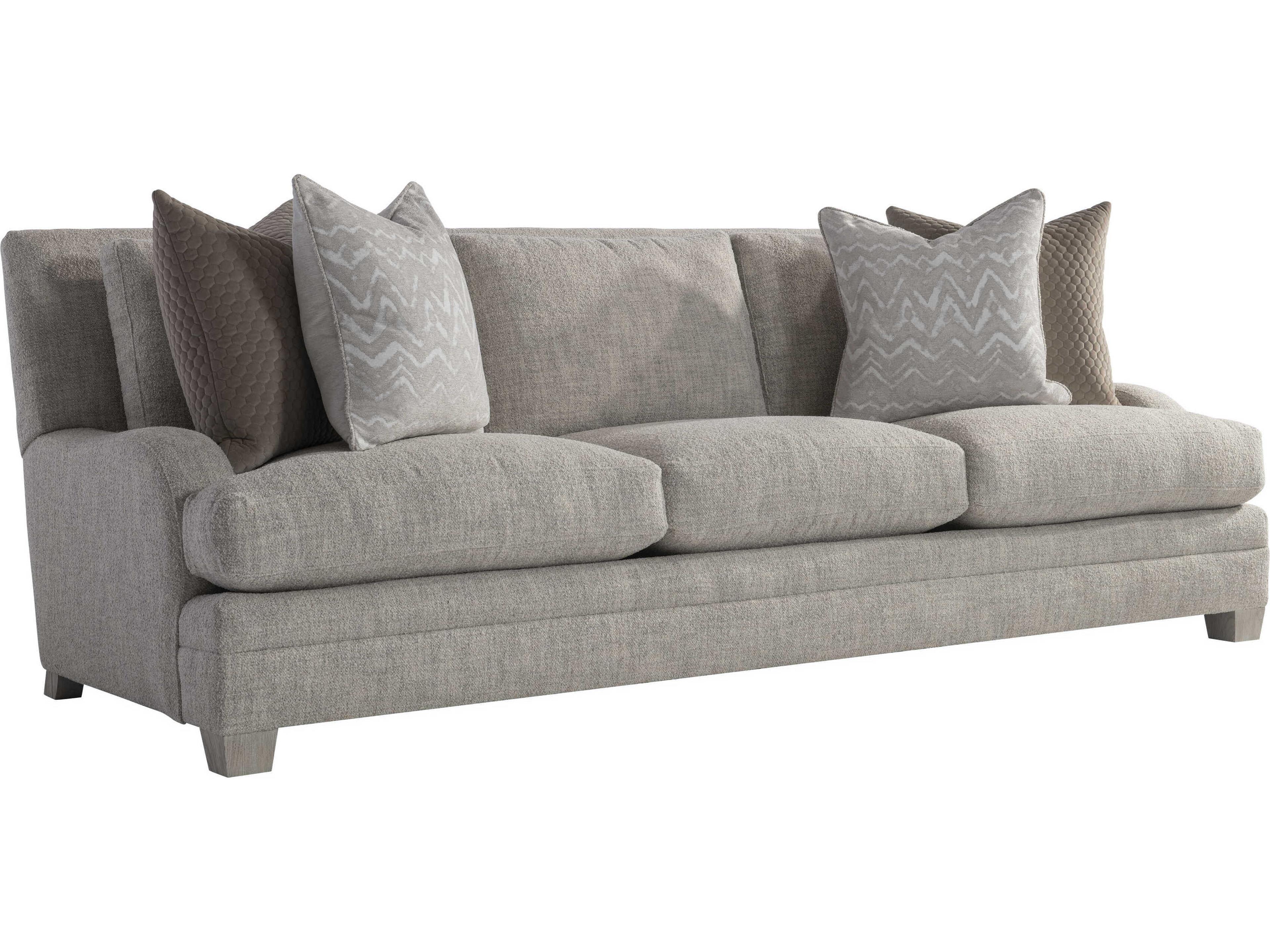 Plush Beige tan Gray Upholstered Sofa