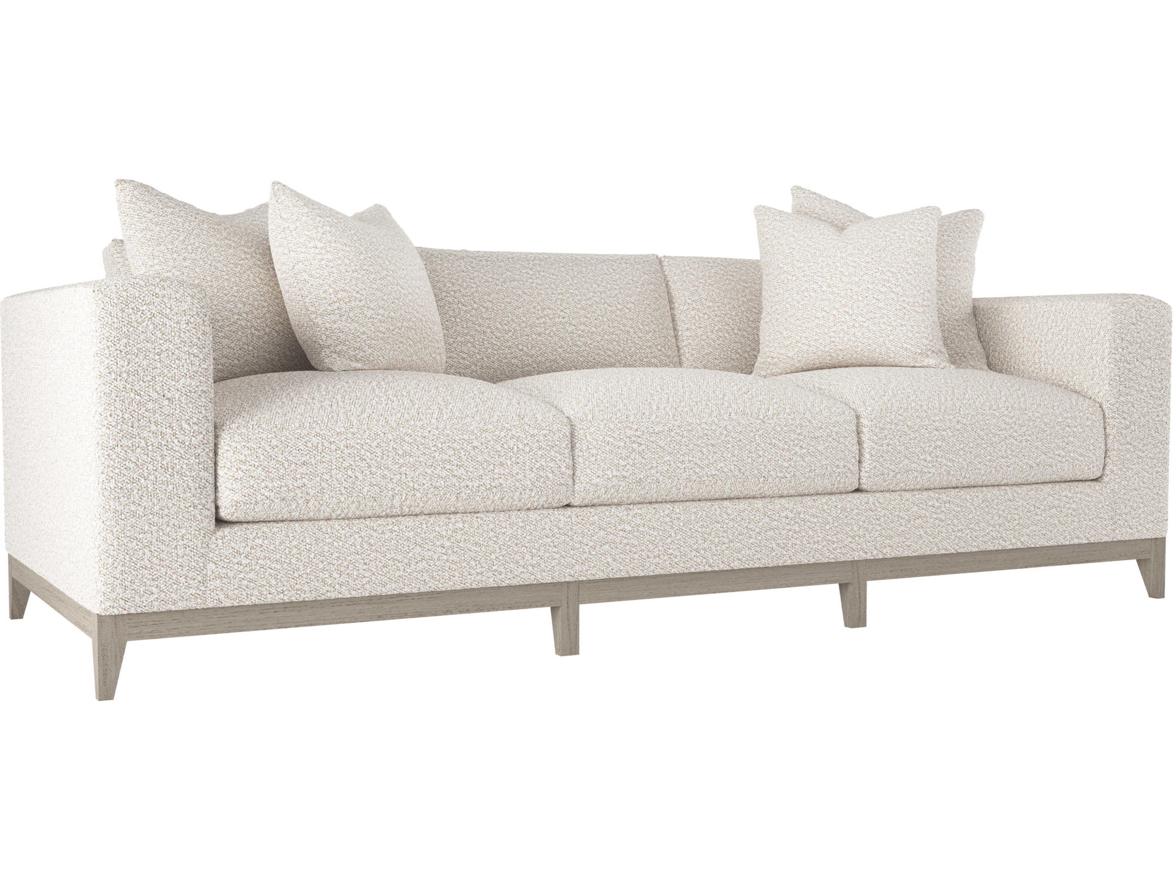Noel 3-Seat Fabric Sofa with Track Arms and Wood Base