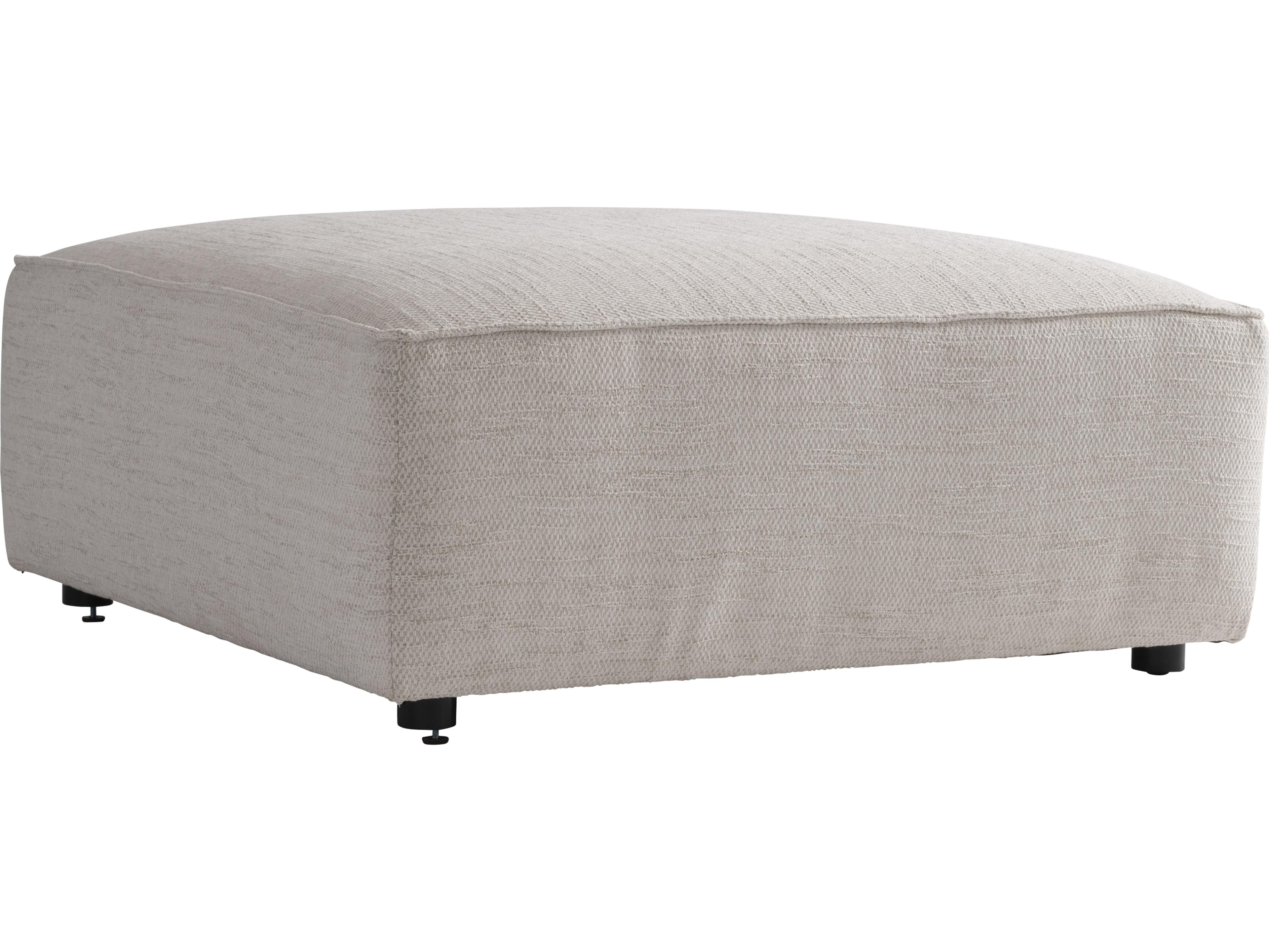 Plush White cream Upholstered Ottoman