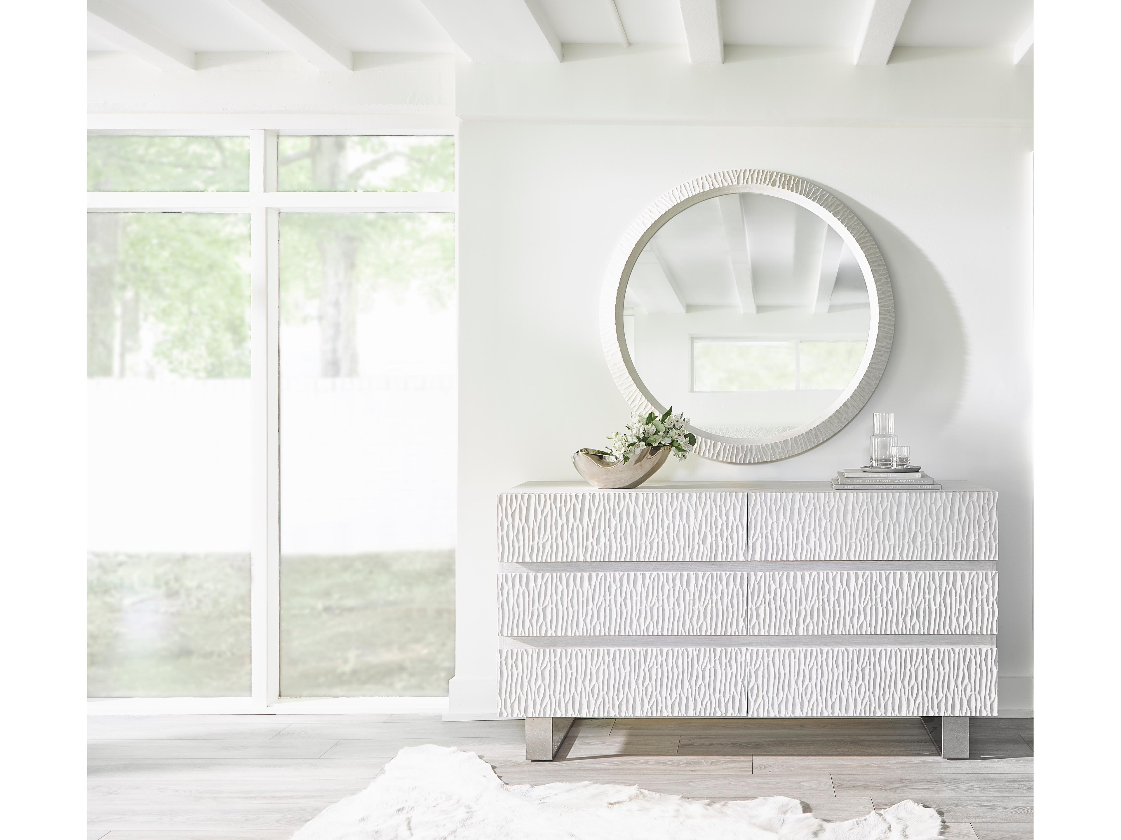 Solaria 6-Drawers Gray Oak Wood Double Dresser