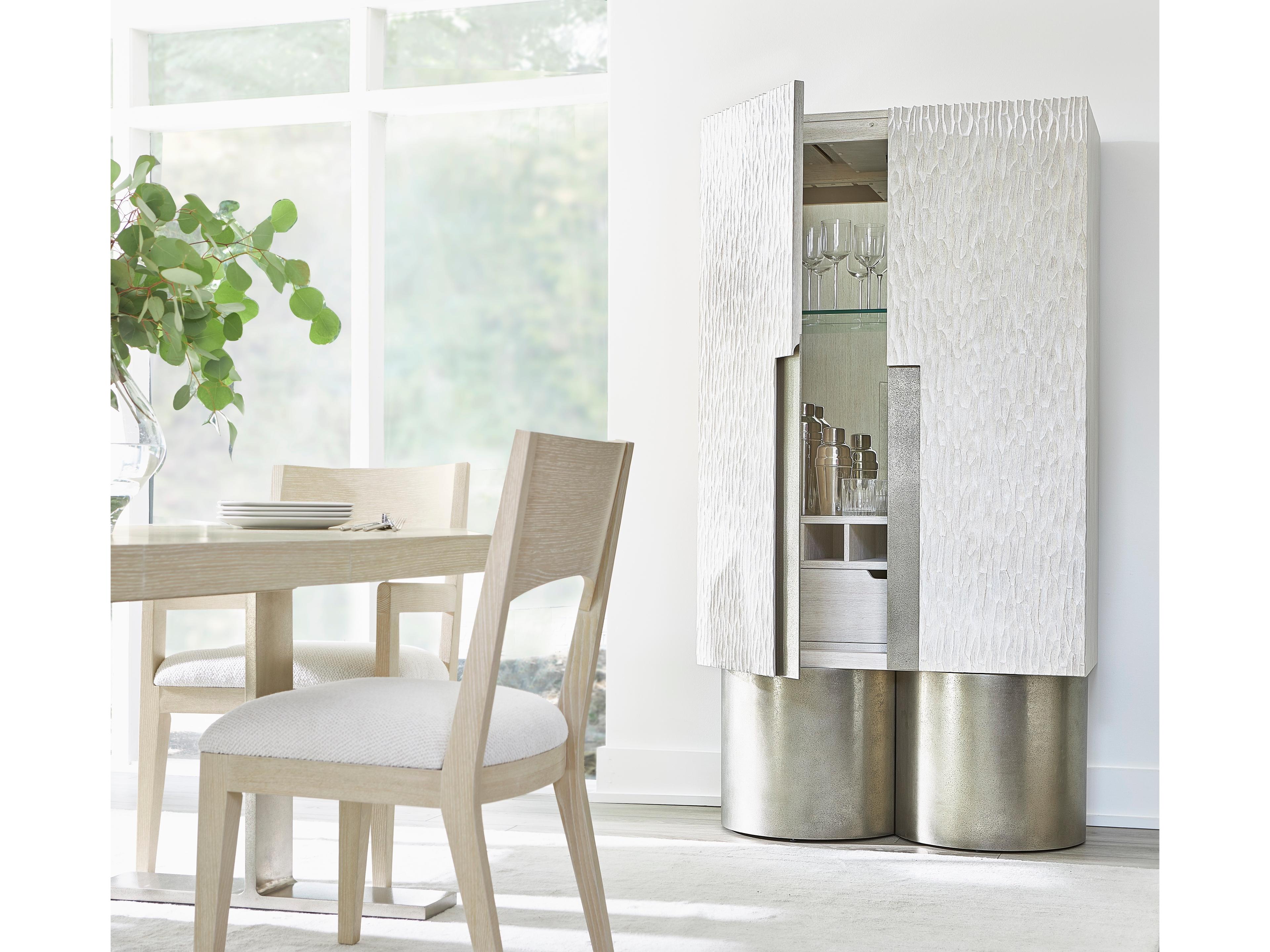Solaria White Ash Wood Bar Cabinet