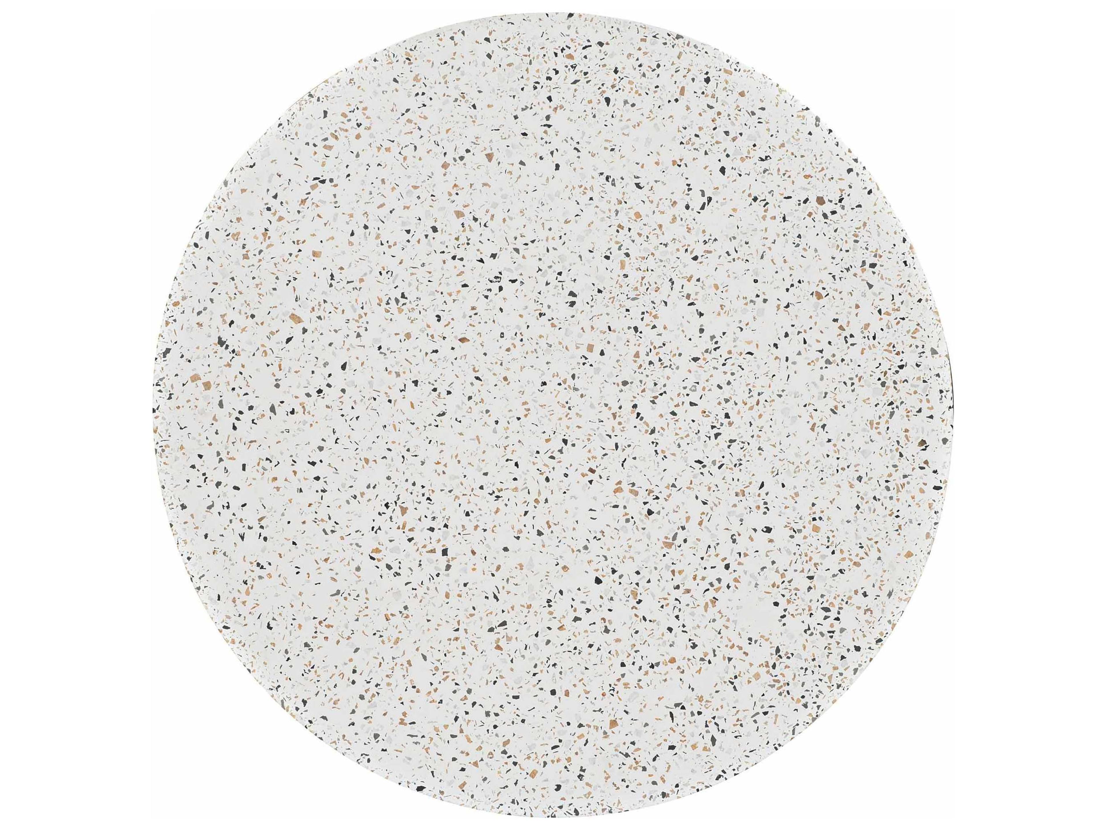 Bernhardt Round Stone White Terrazzo Coffee Table