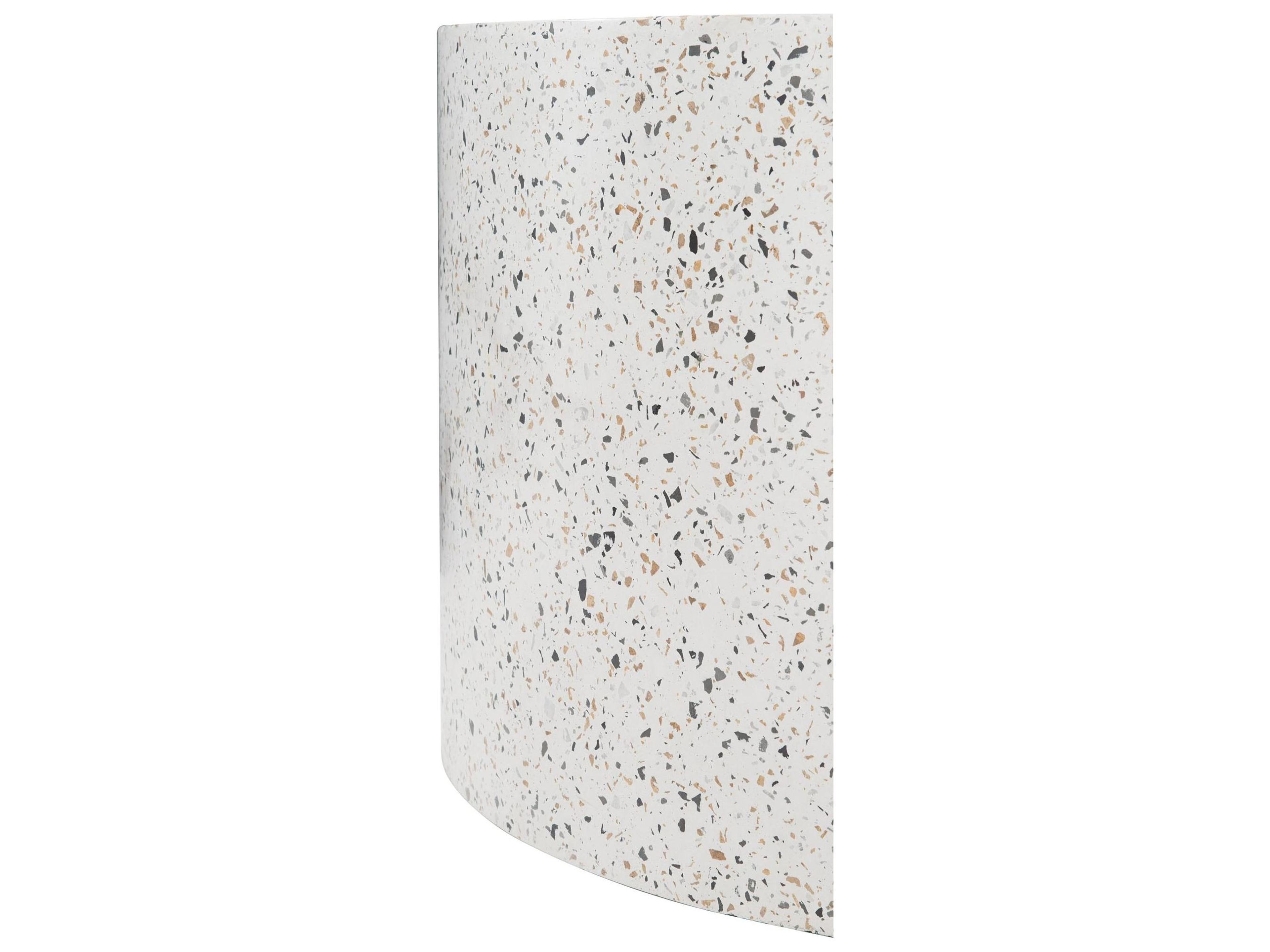 Bernhardt Round Stone White Terrazzo Coffee Table