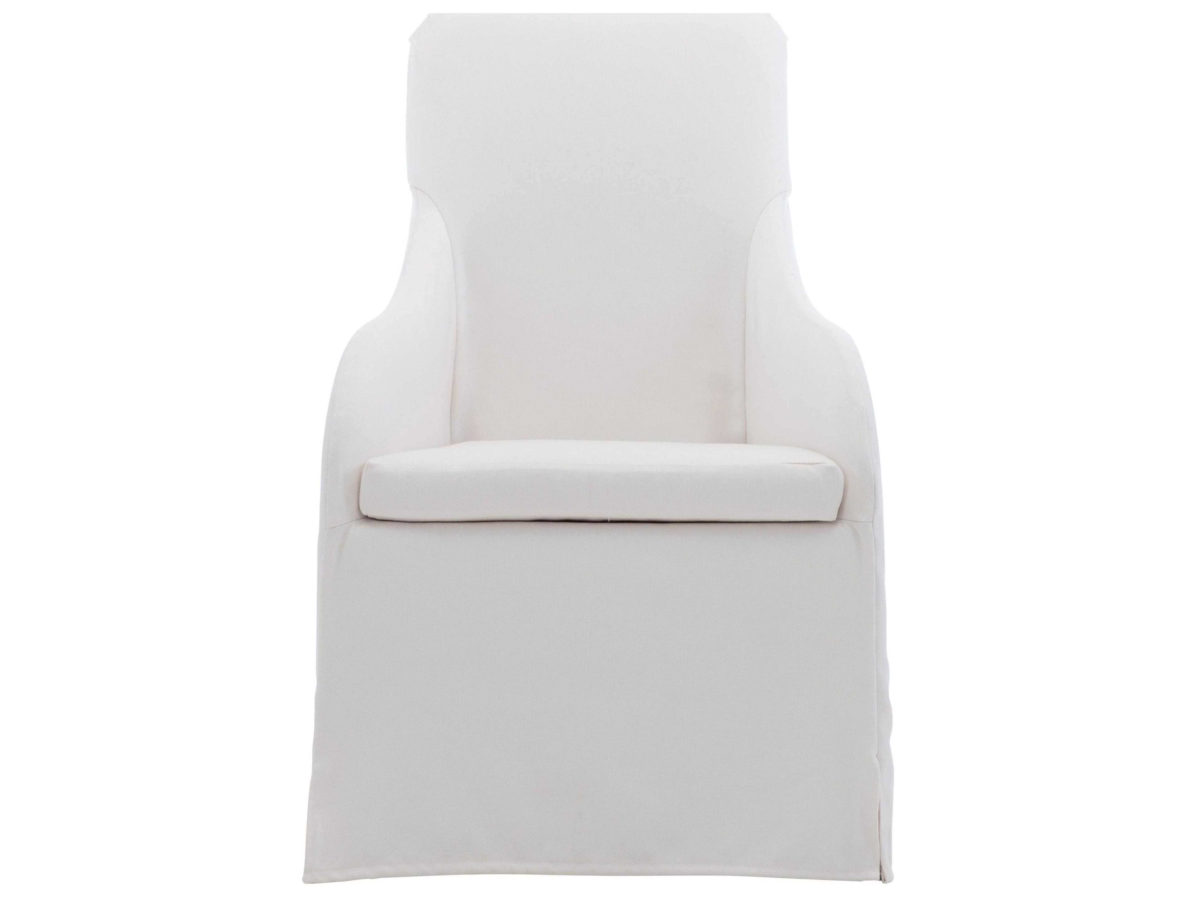 White Upholstered Arm Dining Chair