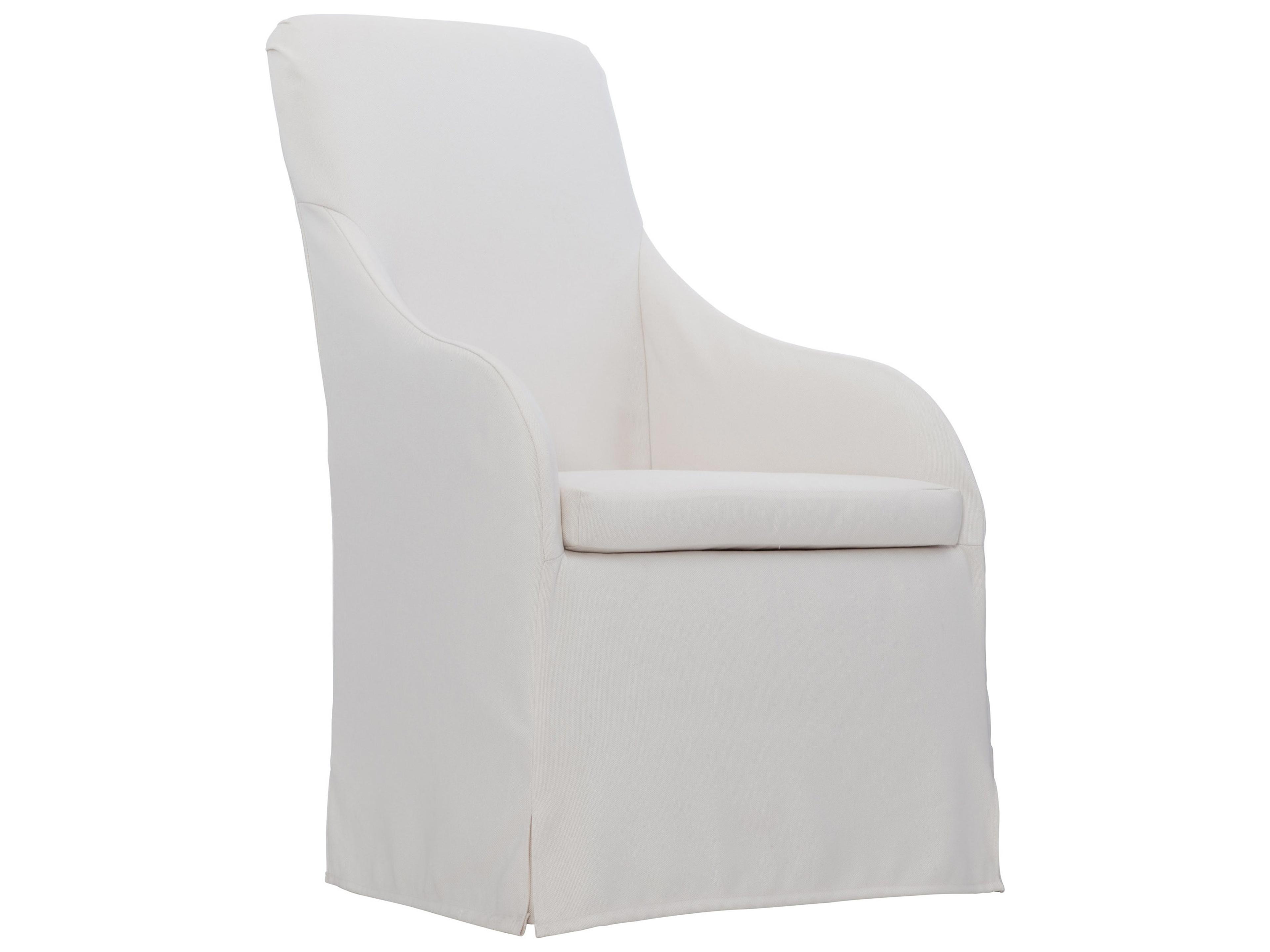 Bernhardt White Upholstered Arm Dining Chair