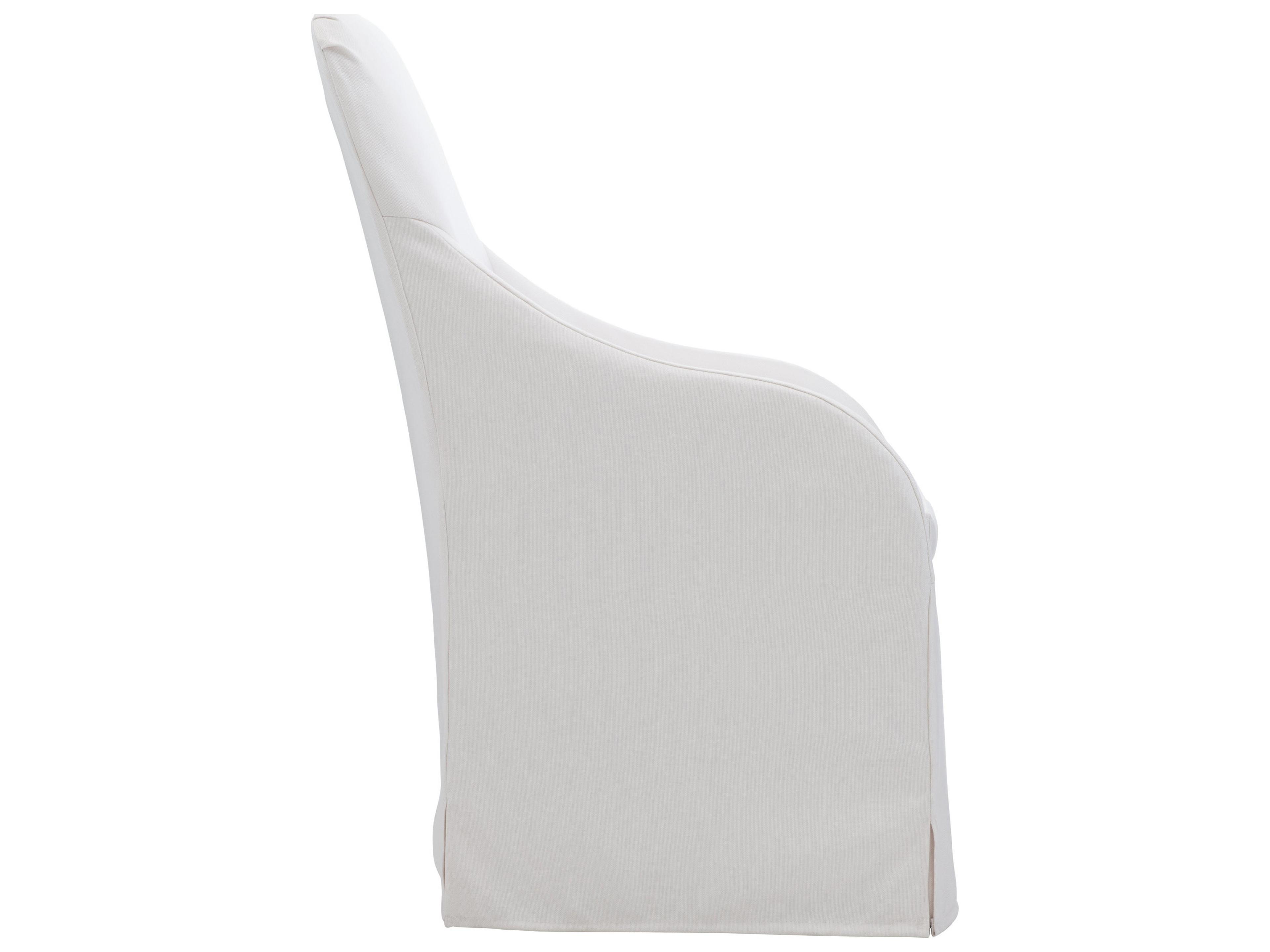 Bernhardt White Upholstered Arm Dining Chair
