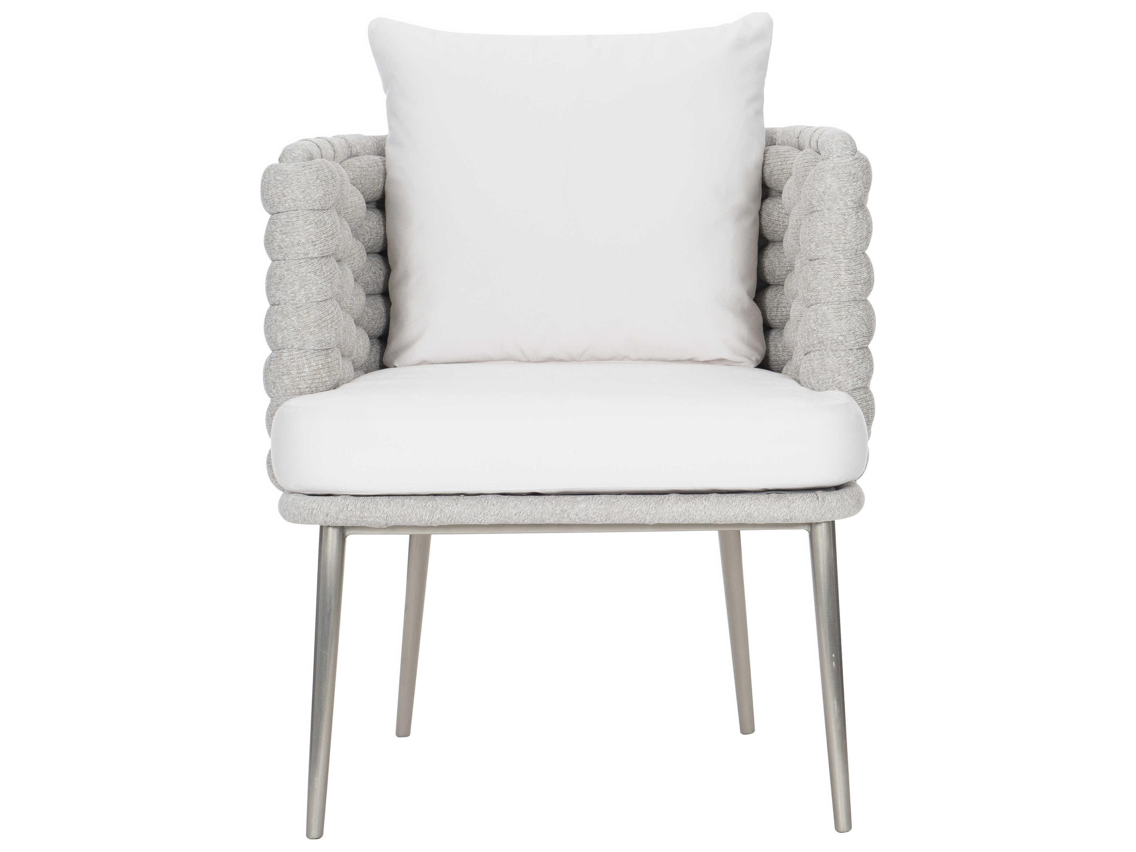 Gray Upholstered Arm Dining Chair