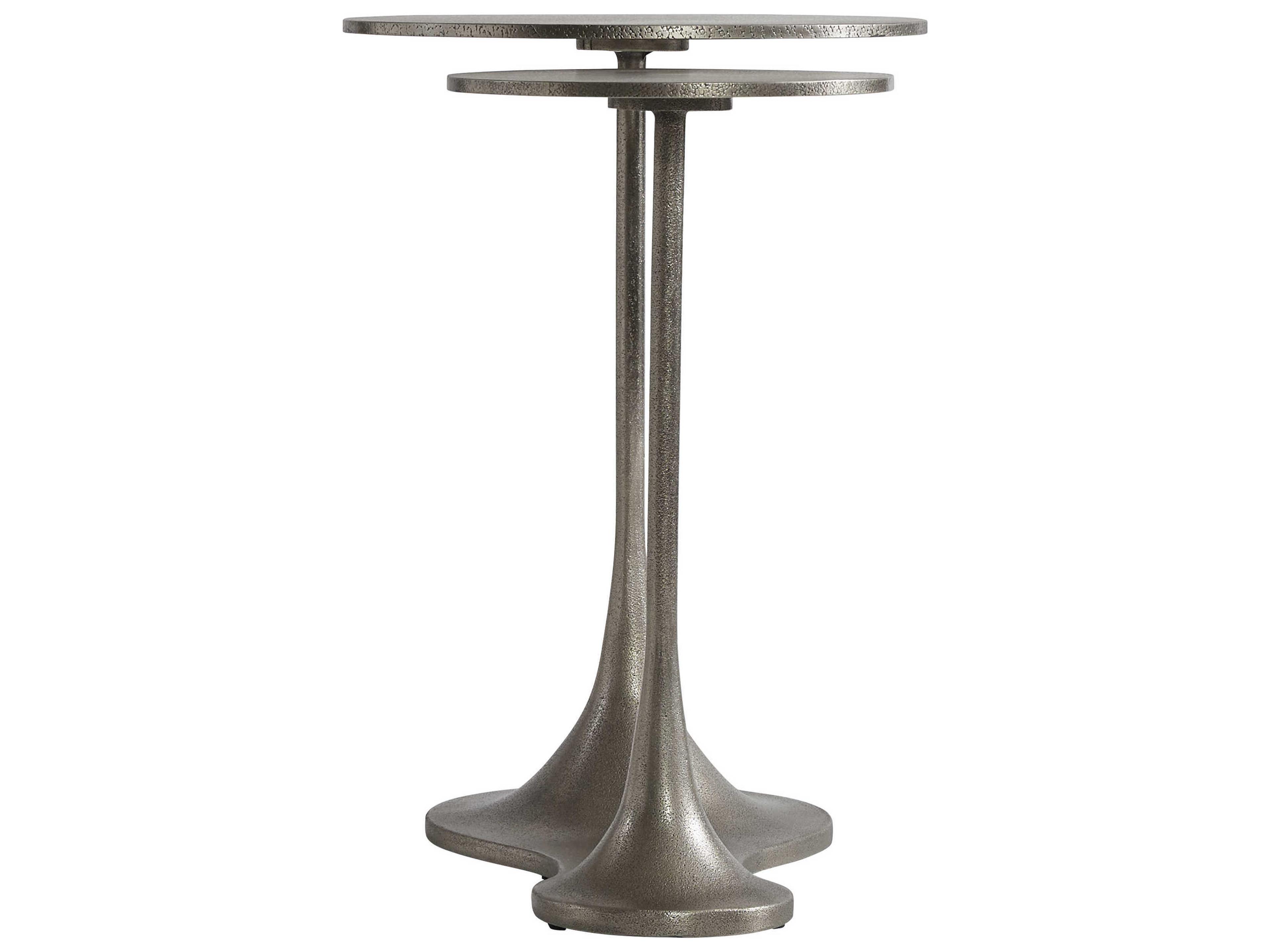 Bernhardt Interiors Circlet Bunching Round Metal Graphite End Table