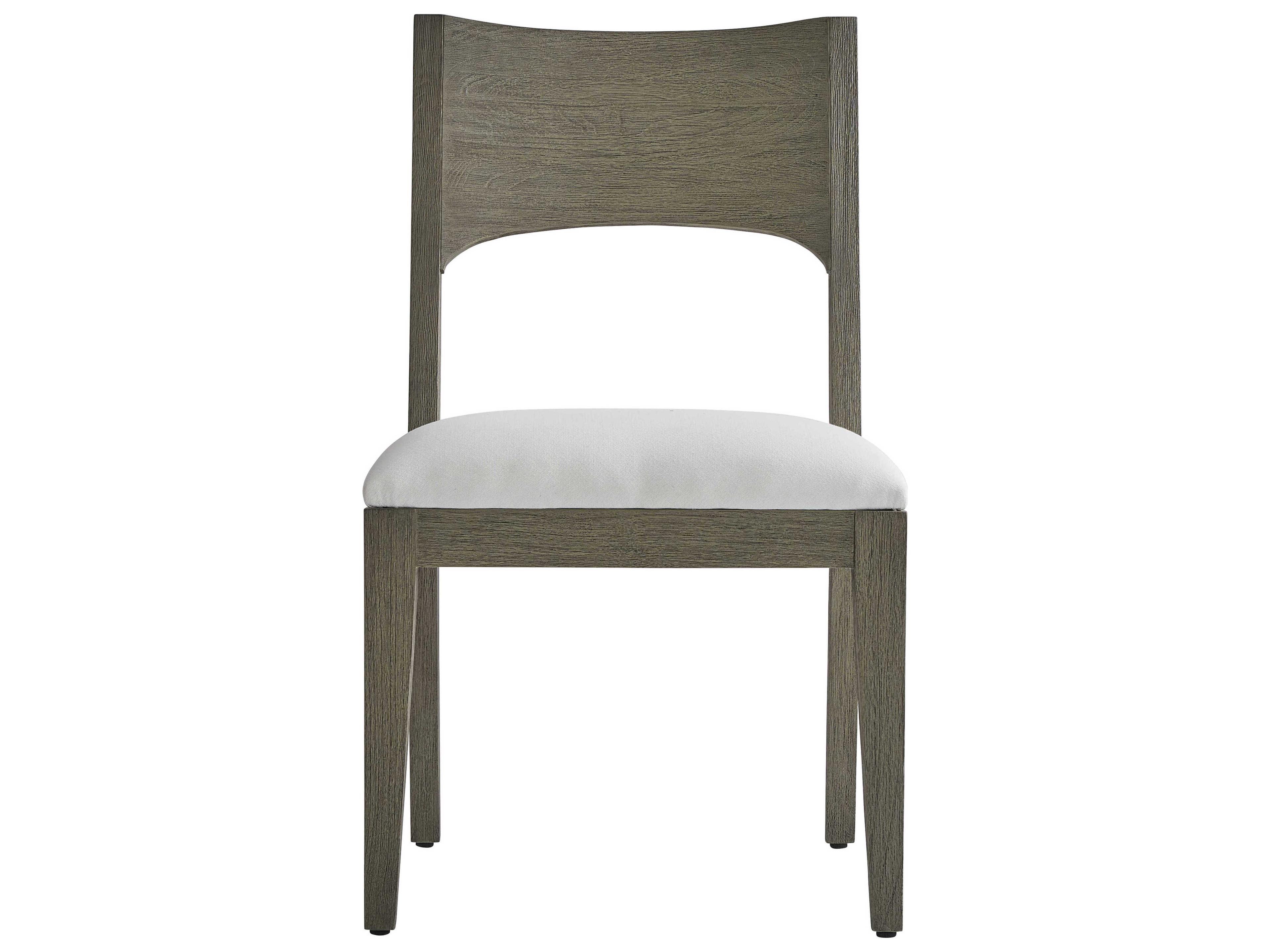 Teak Wood Brown Upholstered Side Dining Chair