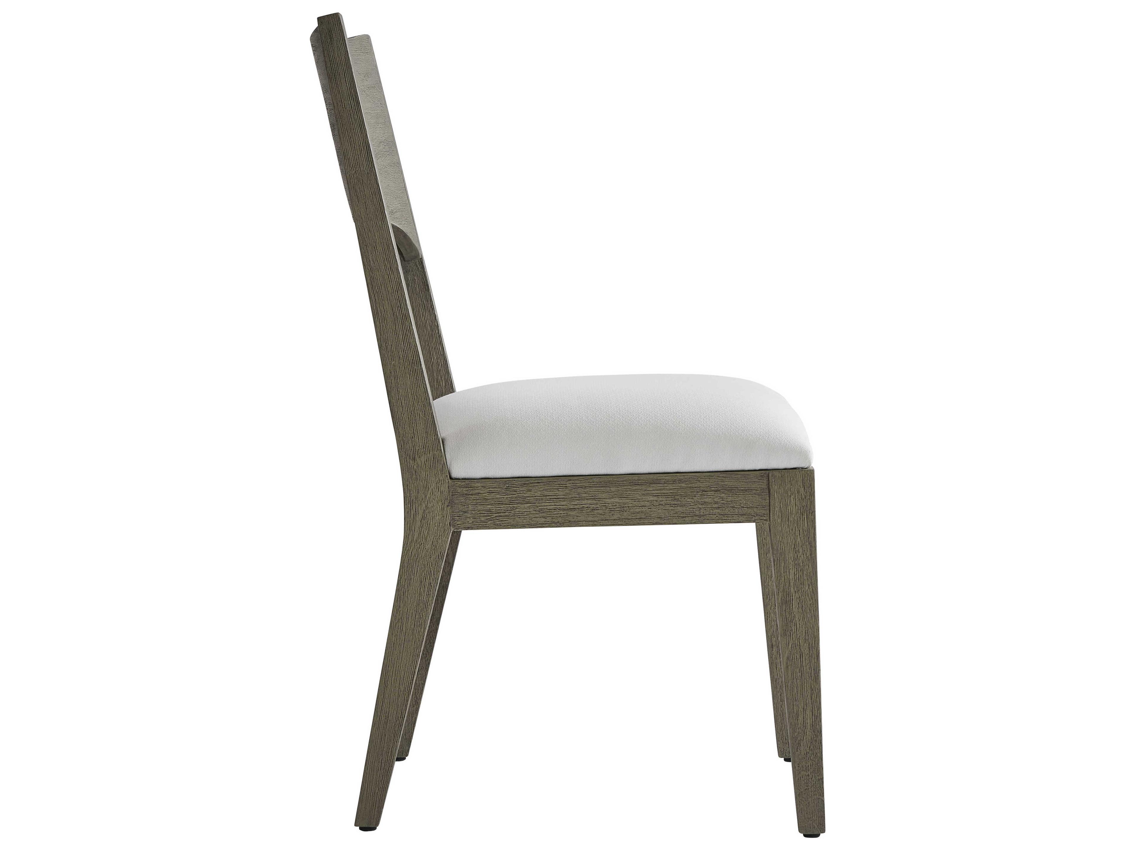 Bernhardt Teak Wood Brown Upholstered Side Dining Chair