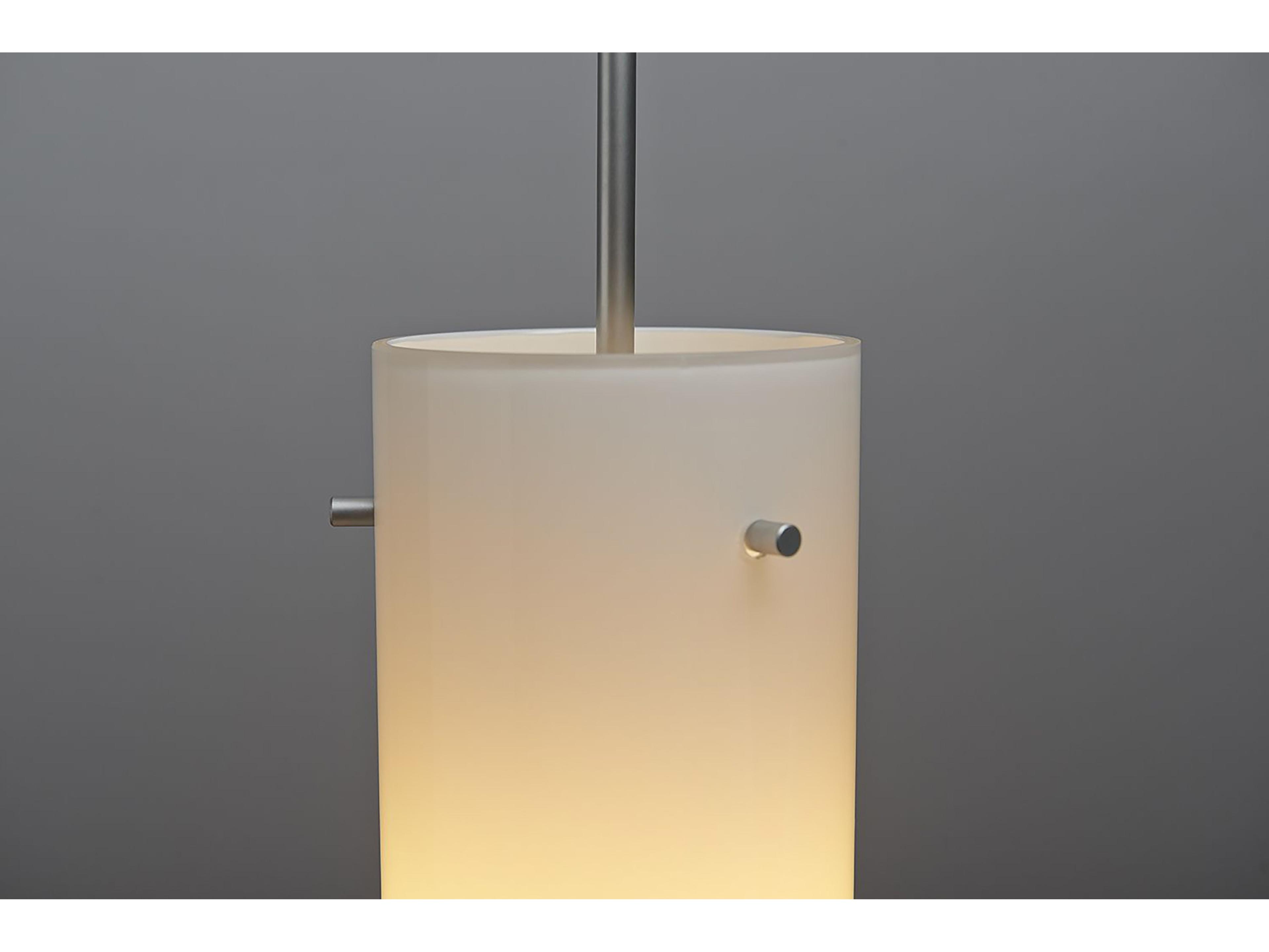 Bruck Lighting Cyrus 1-Light White Glass Cylinder Mini Pendant