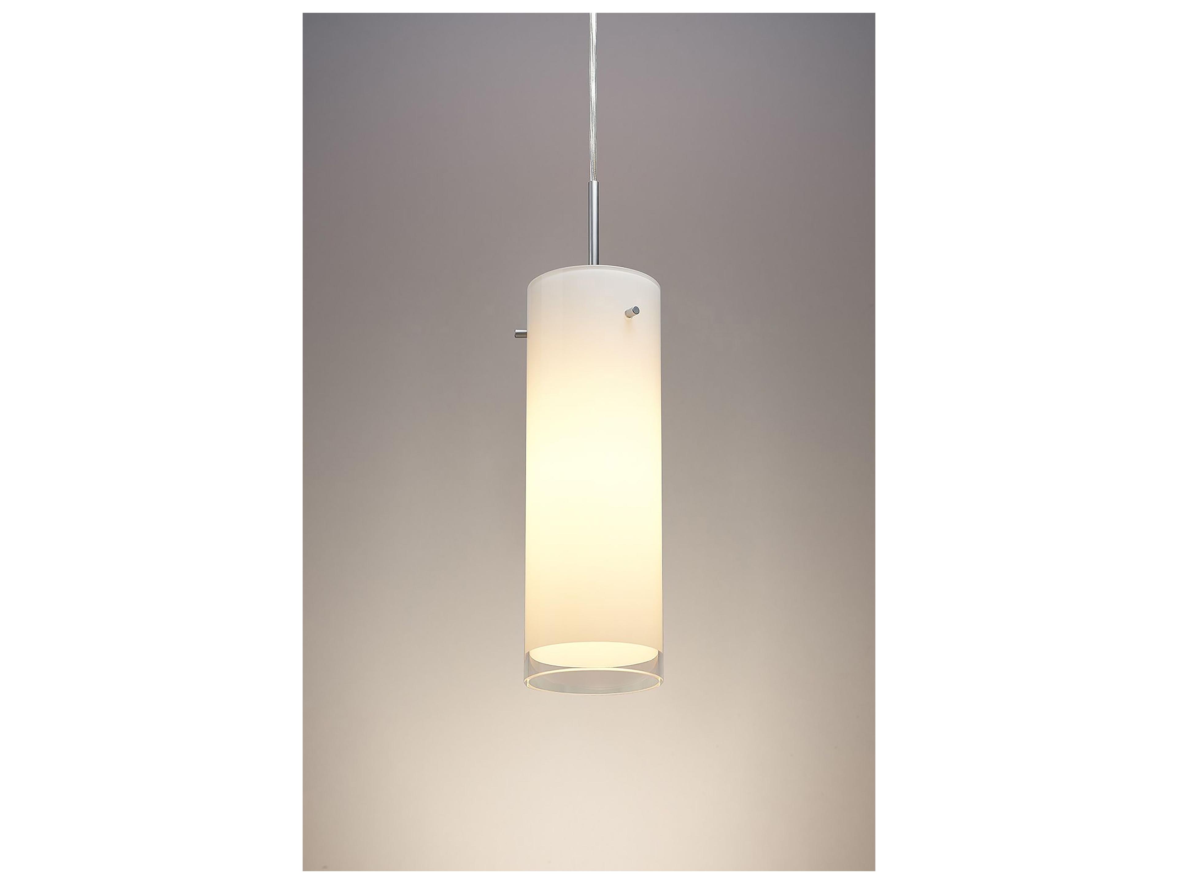 Bruck Lighting Cyrus 1-Light White Glass Cylinder Mini Pendant