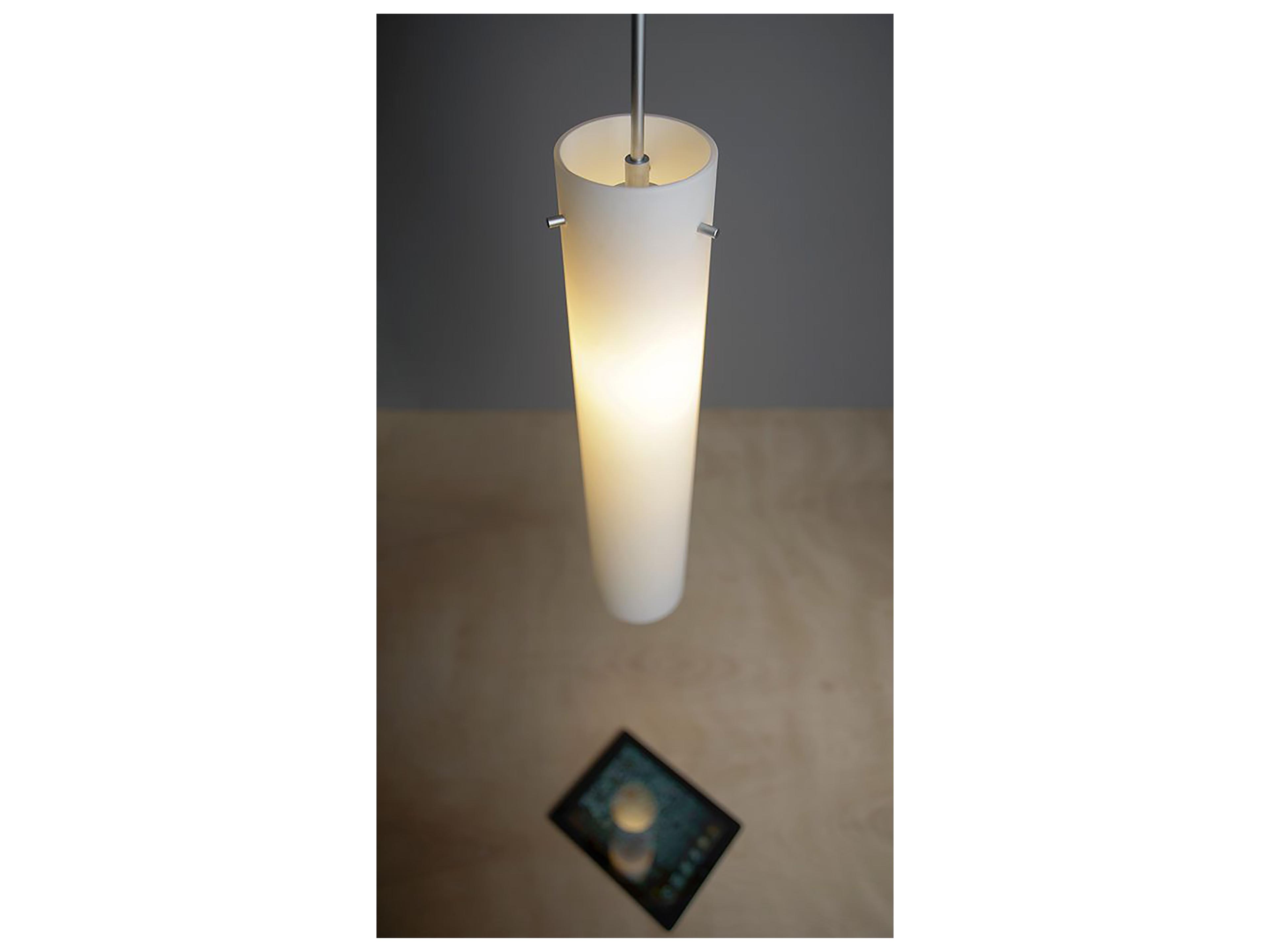 Bruck Lighting Titan 1-Light White Glass Cylinder Mini Pendant