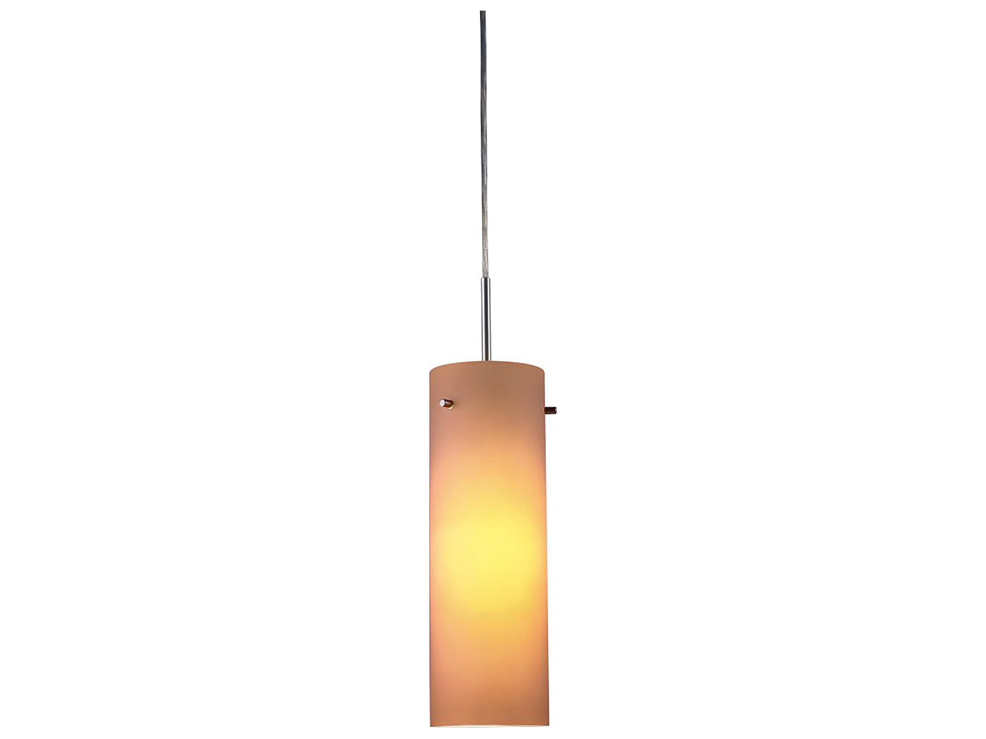 Titan 1-Light Orange Glass Cylinder Mini Pendant