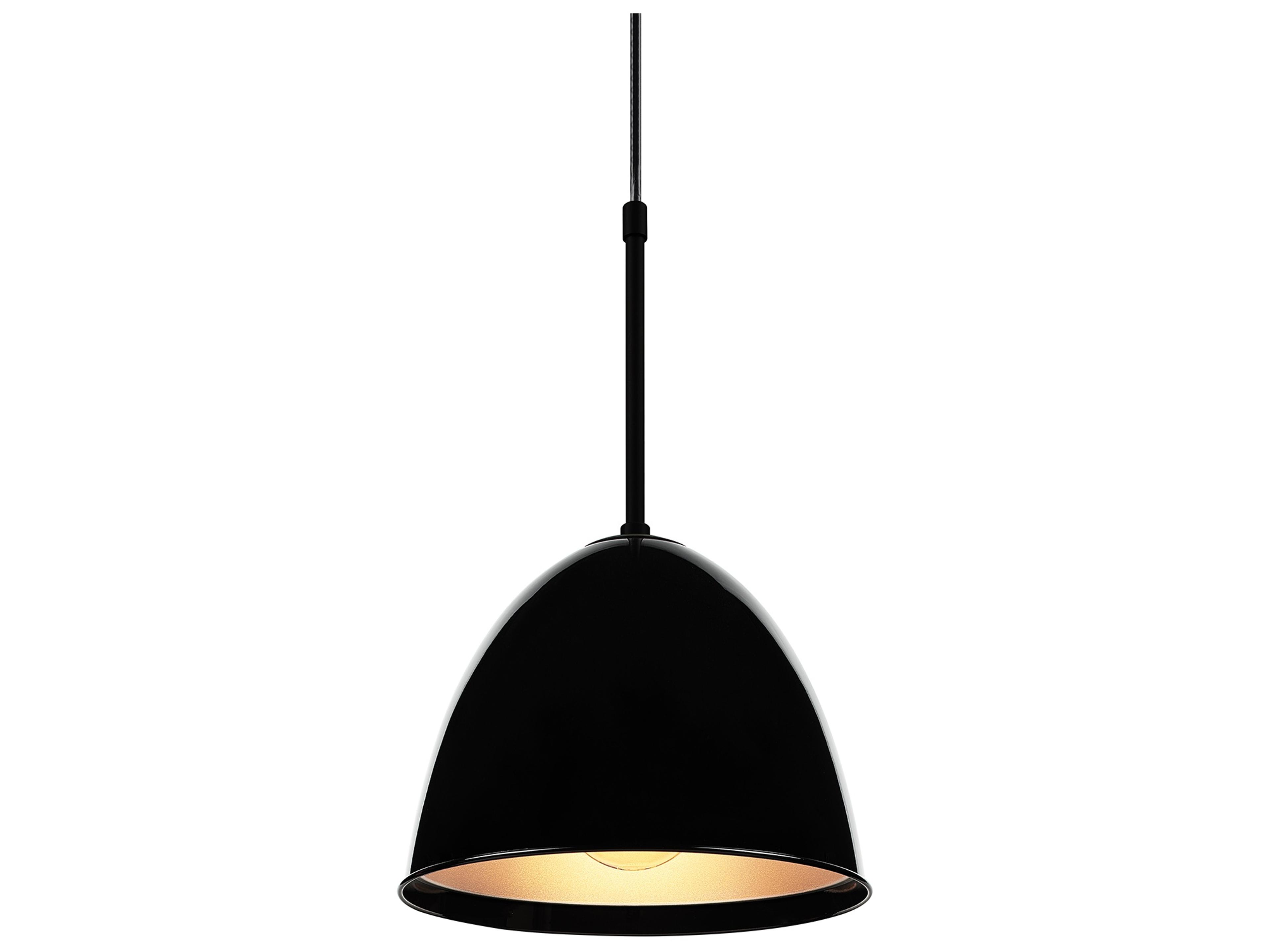 Classic 1-Light Black Bell Mini Pendant