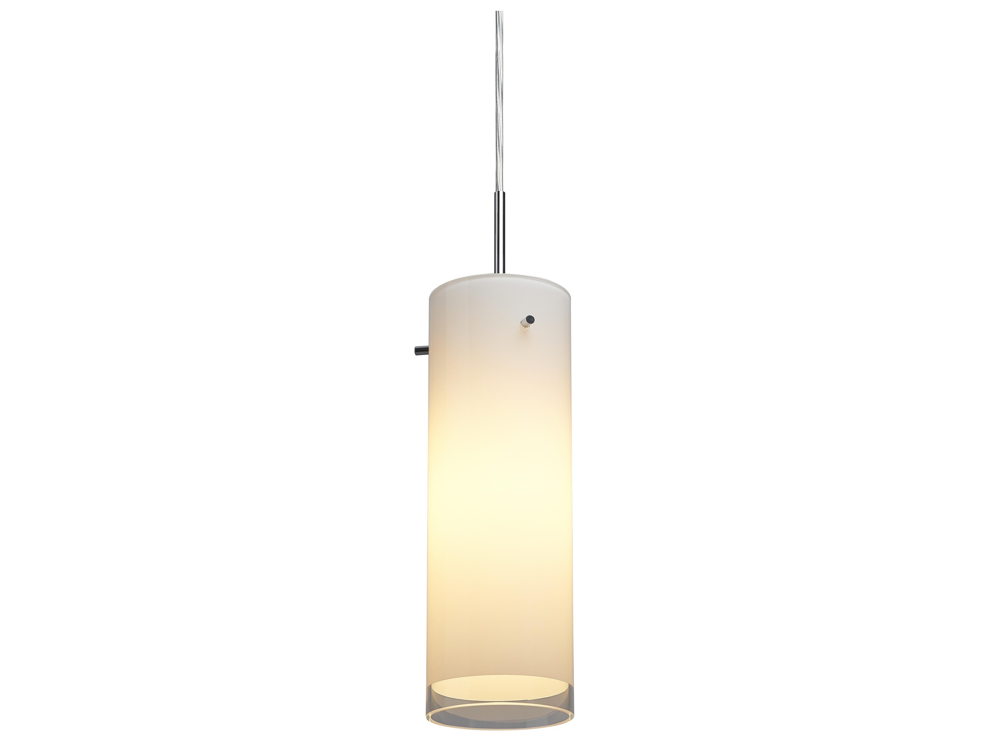 Cyrus 1-Light White Glass LED Cylinder Mini Pendant