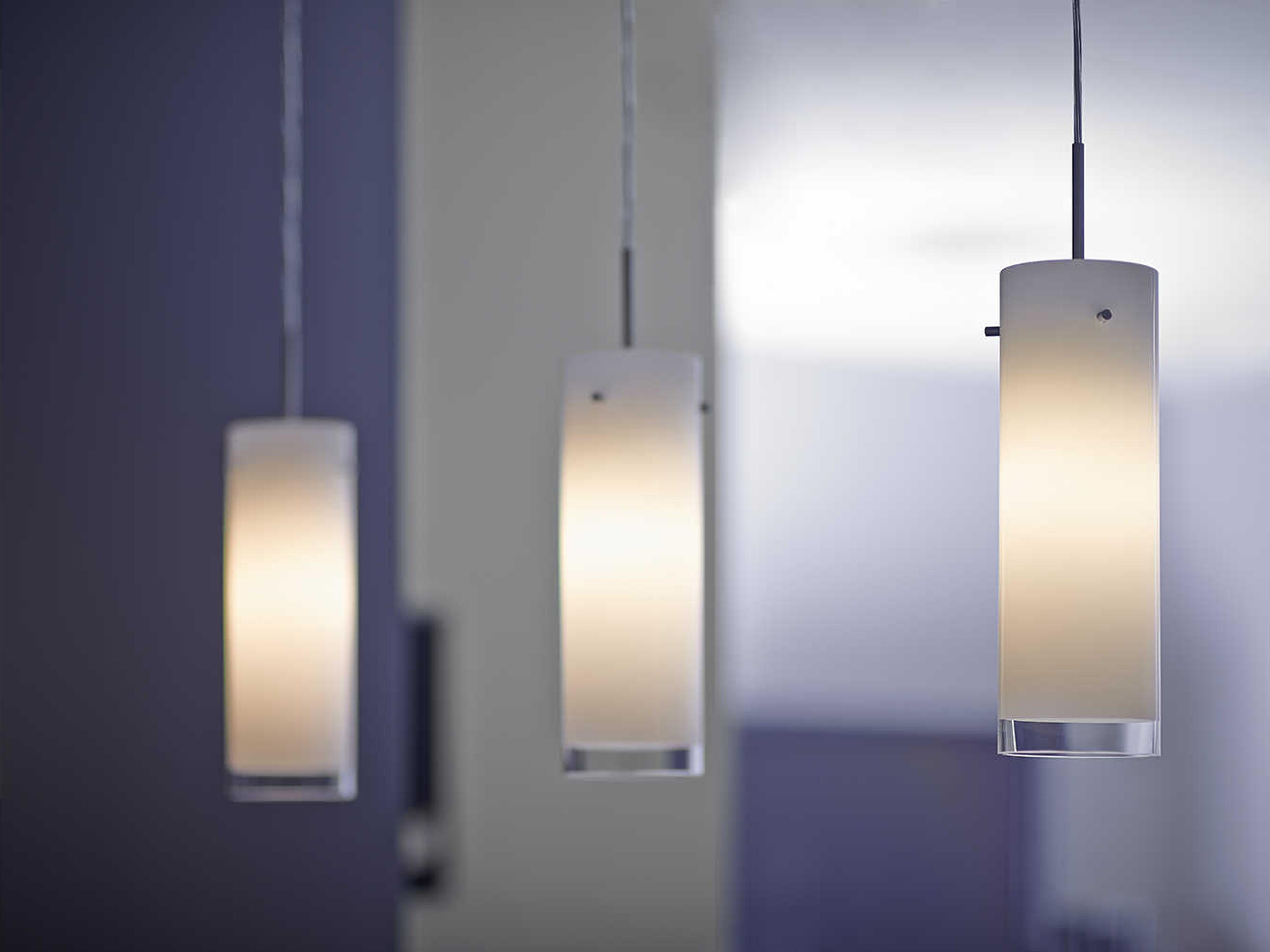 Bruck Lighting Cyrus 1-Light White Glass LED Cylinder Mini Pendant