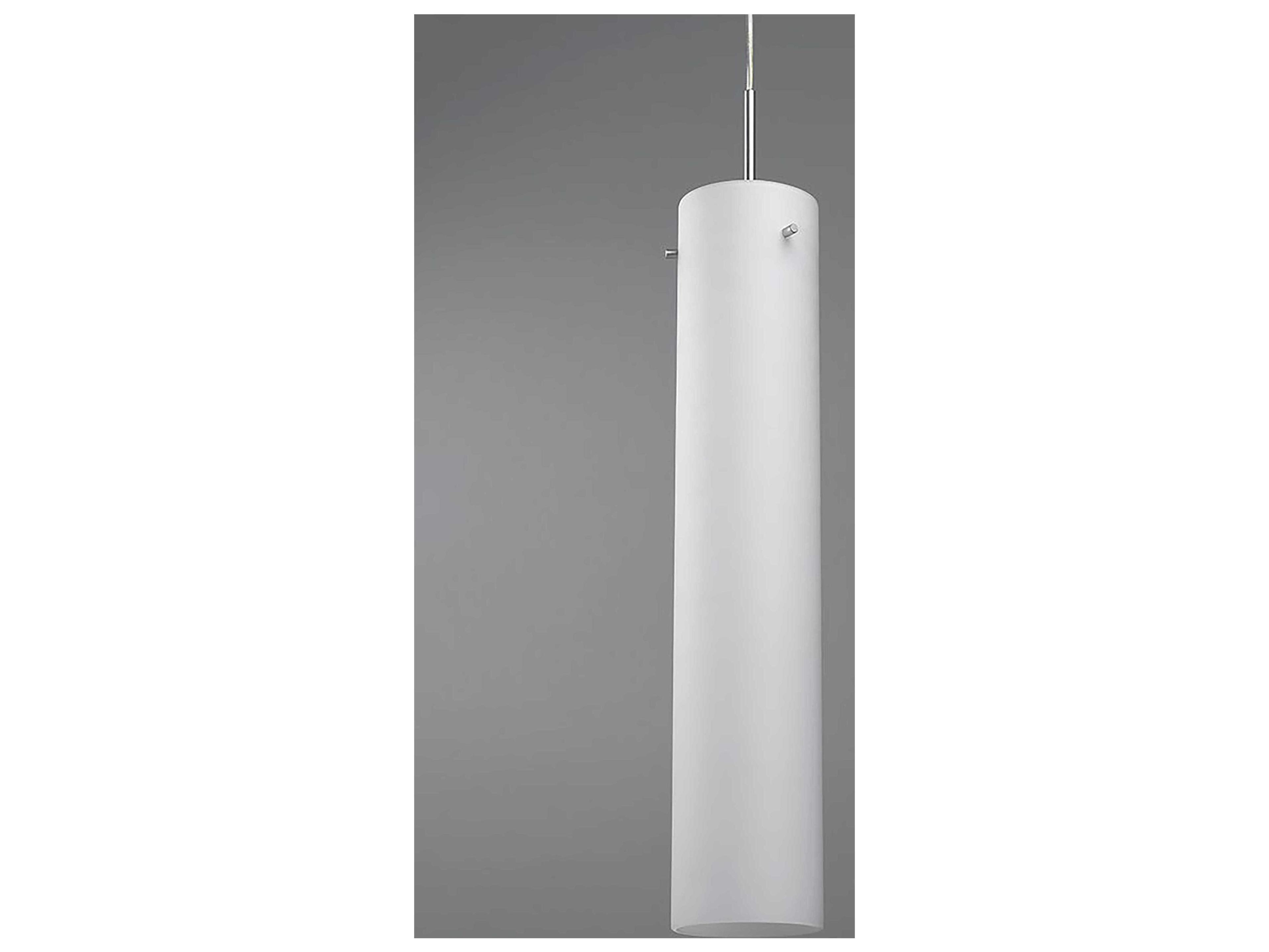 Bruck Lighting Titan 1-Light White Glass LED Cylinder Mini Pendant