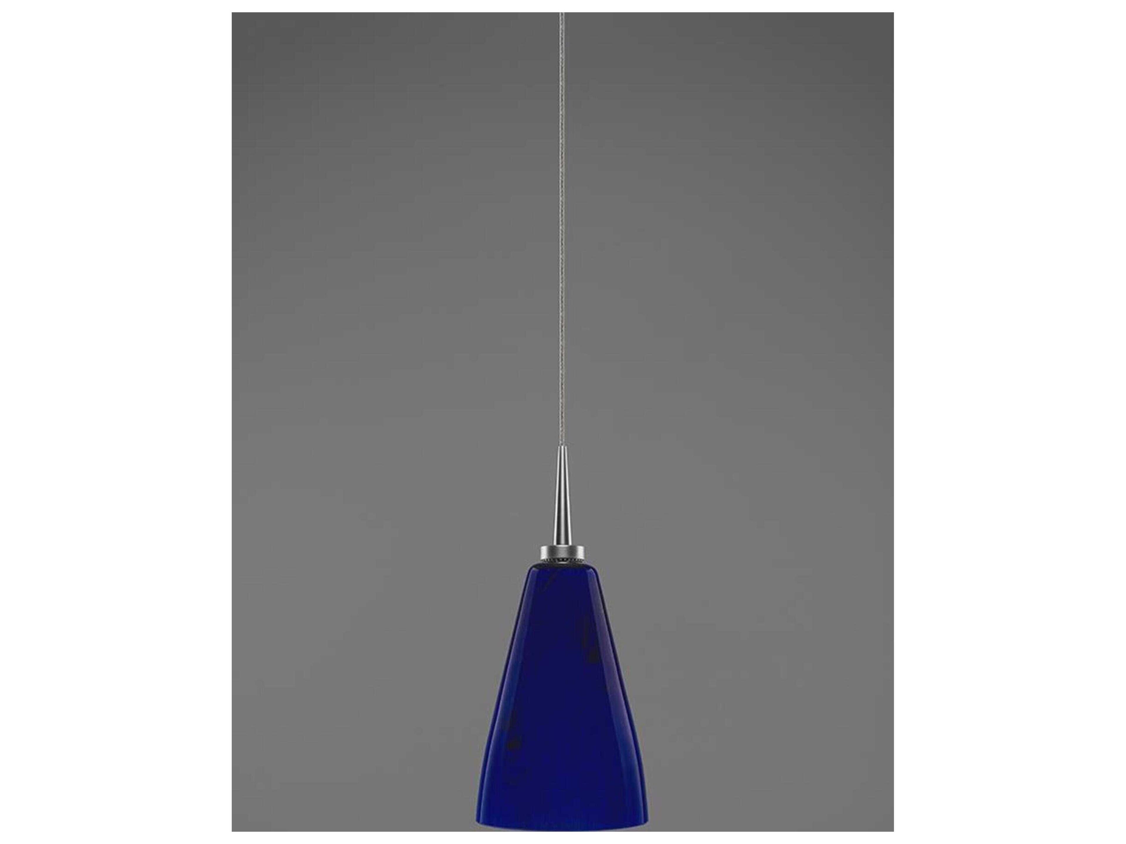 Bruck Lighting Zara 1-Light Blue Glass LED Bell Mini Pendant