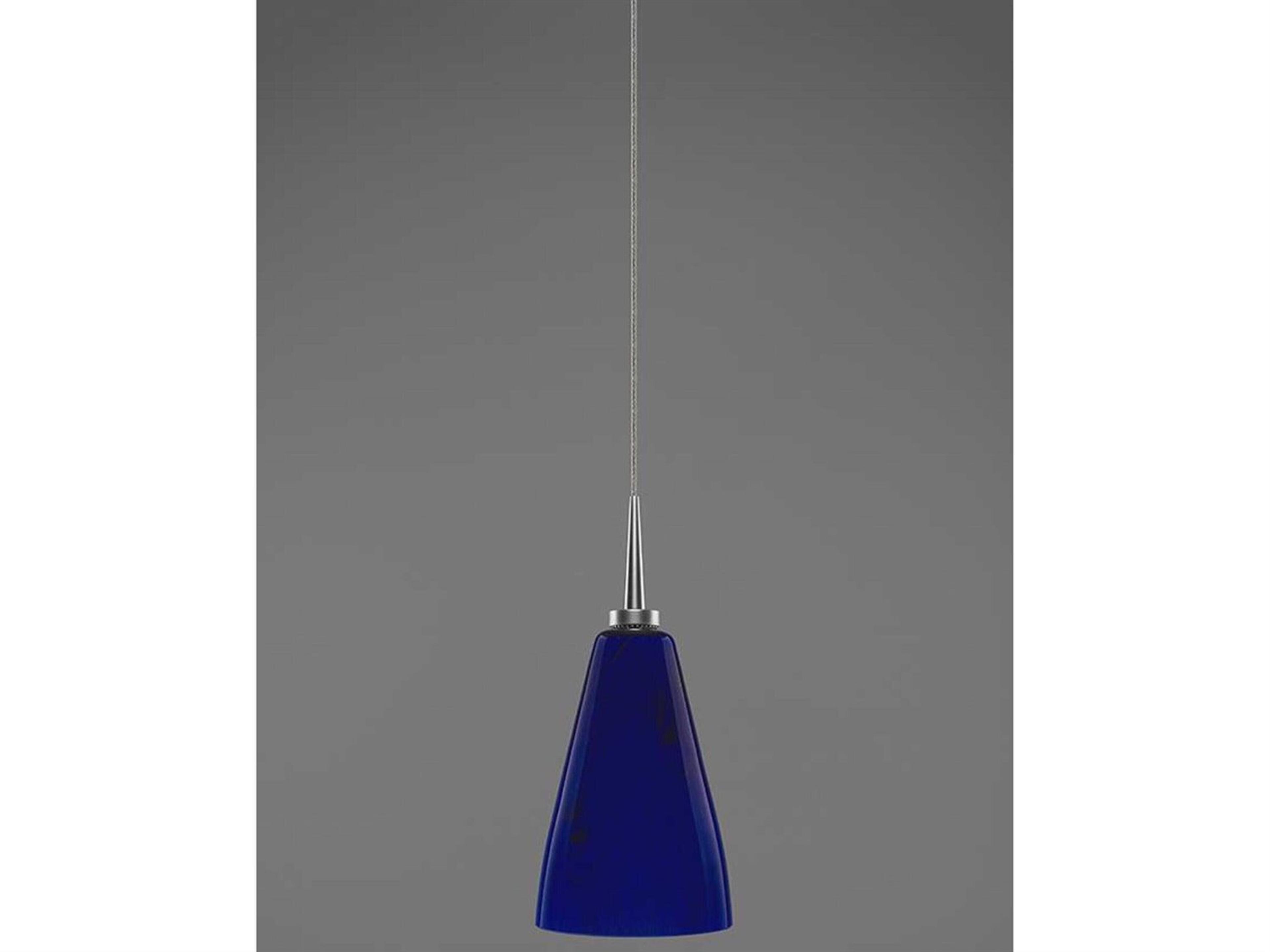 Bruck Lighting Zara 1-Light Blue Glass LED Bell Mini Pendant