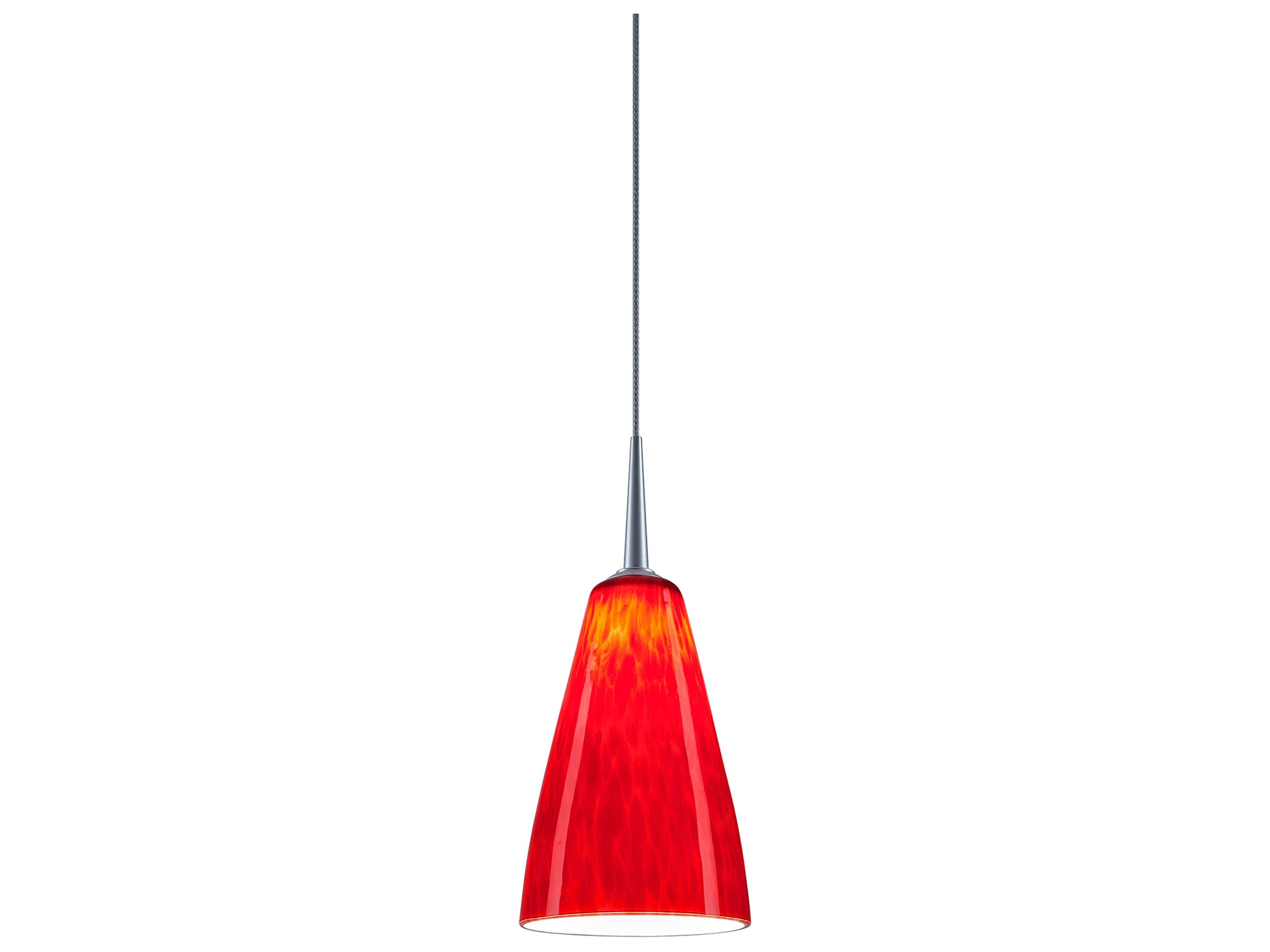 Zara 1-Light Red Glass LED Bell Mini Pendant