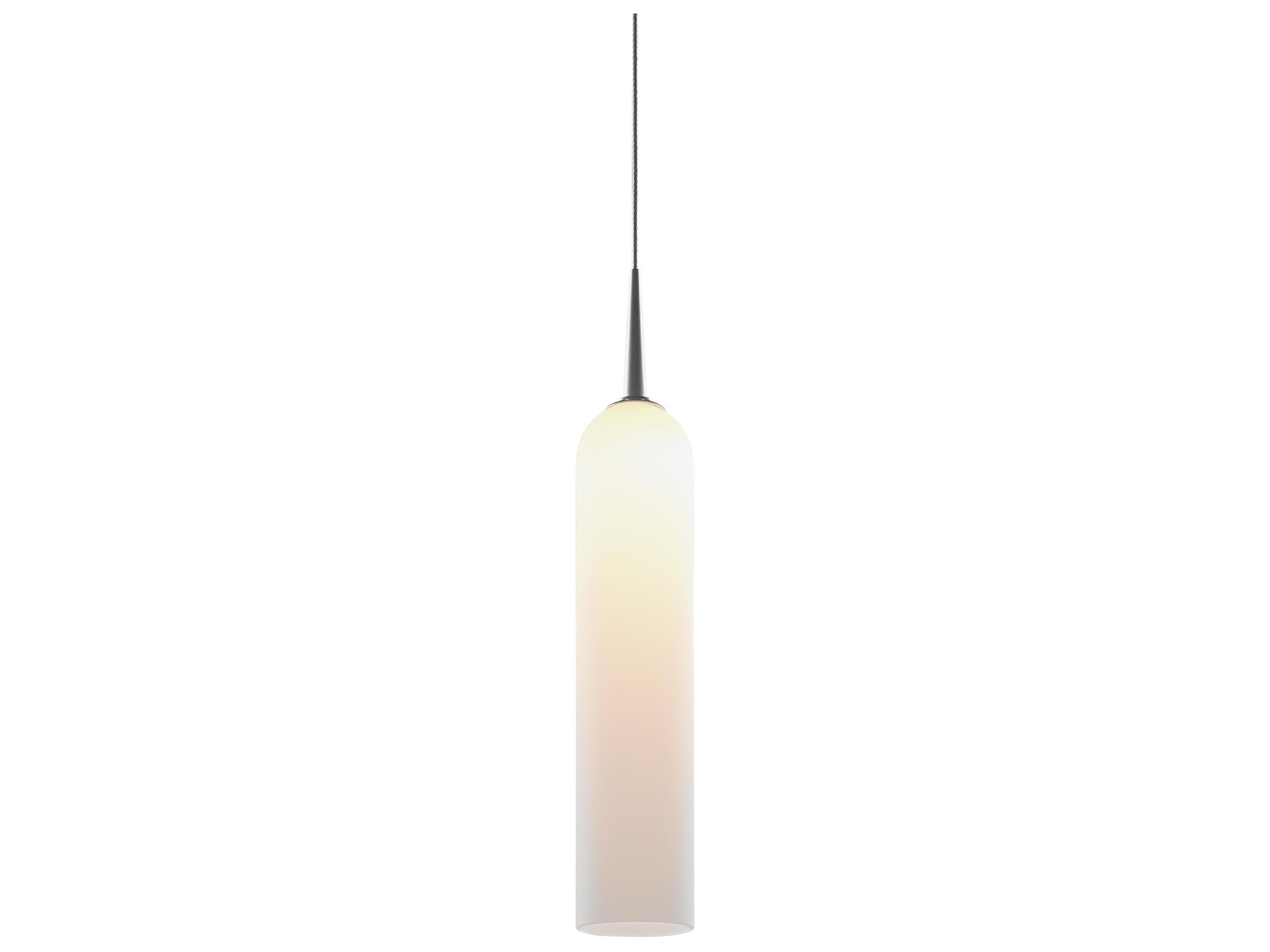 Candle 1-Light White Glass LED Cylinder Mini Pendant