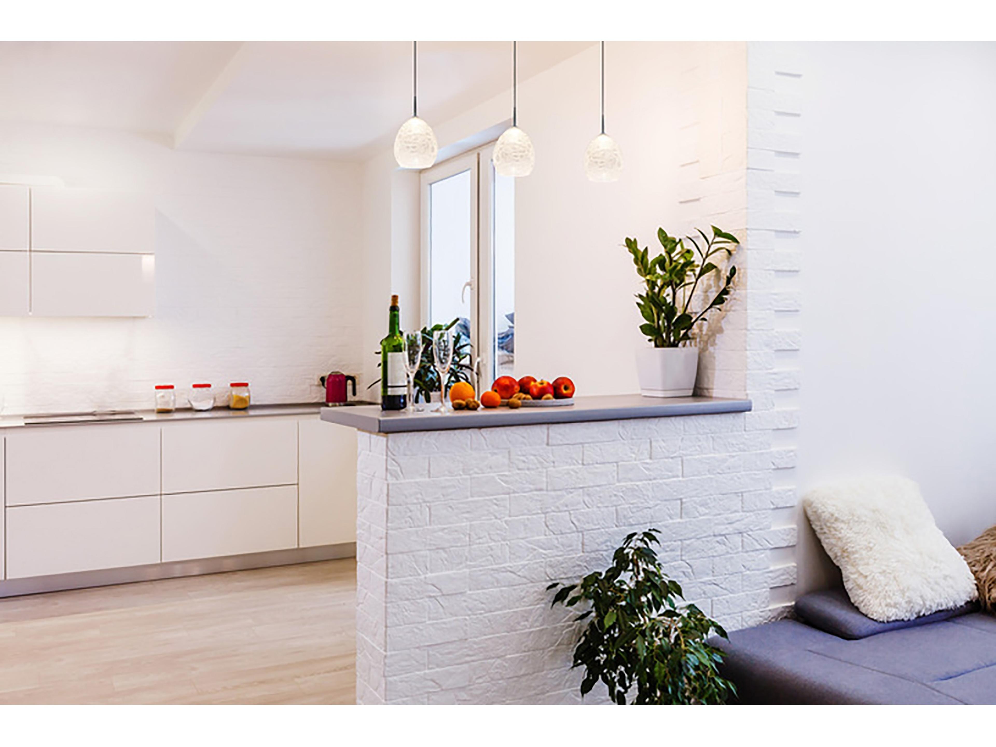 Bruck Lighting Vibe 1-Light White Glass LED Bell Mini Pendant