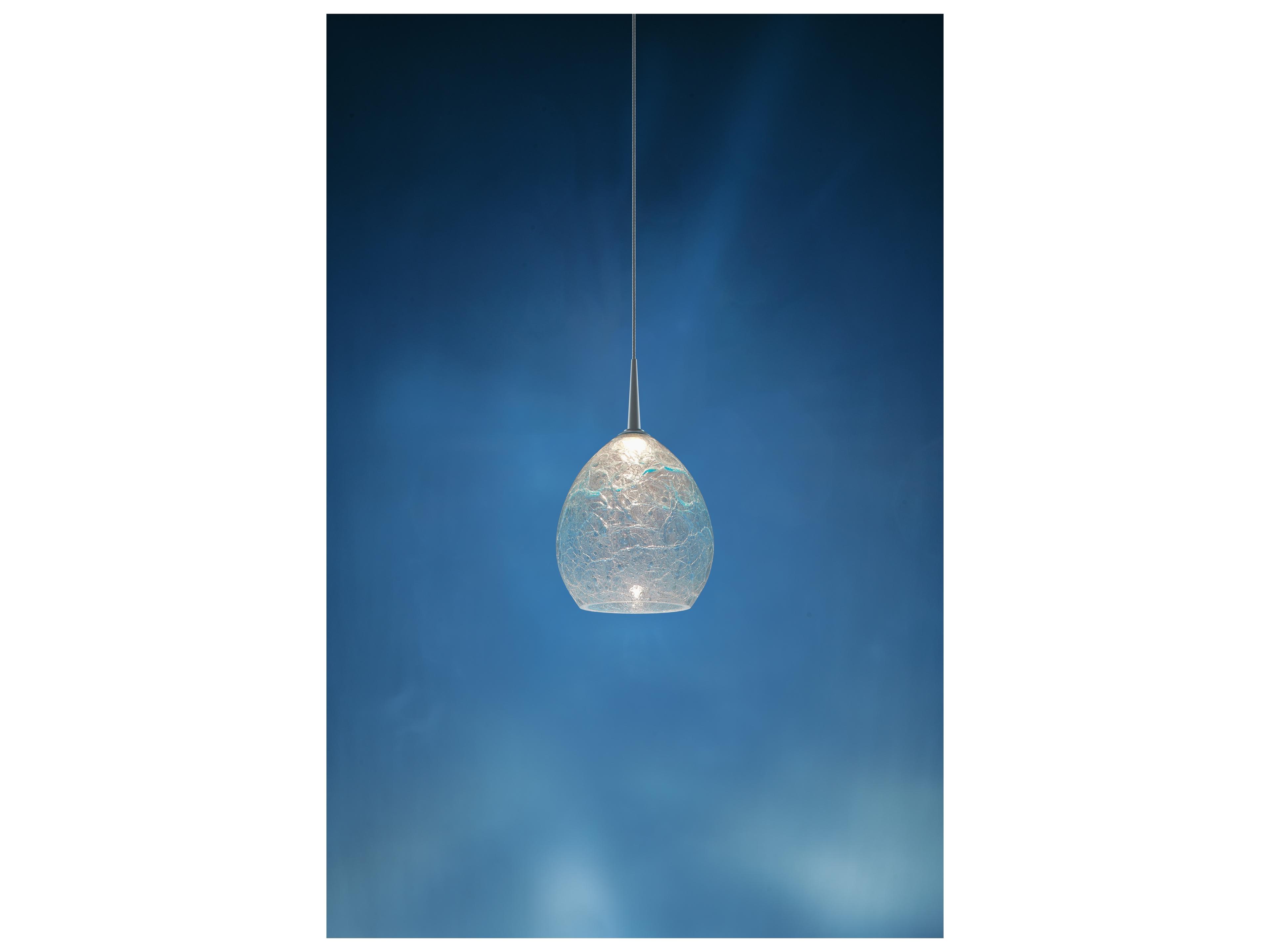 Bruck Lighting Vibe 1-Light Blue Glass LED Bell Mini Pendant